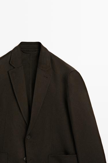 Double-layer wool blend blazer — Chocolate 4