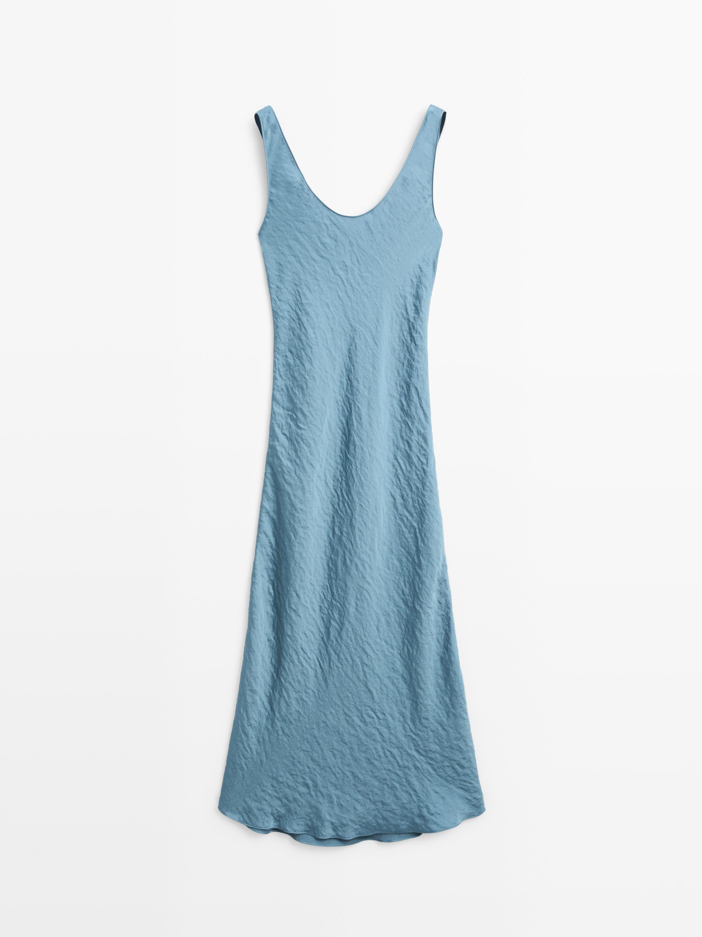 Long flowing satin dress