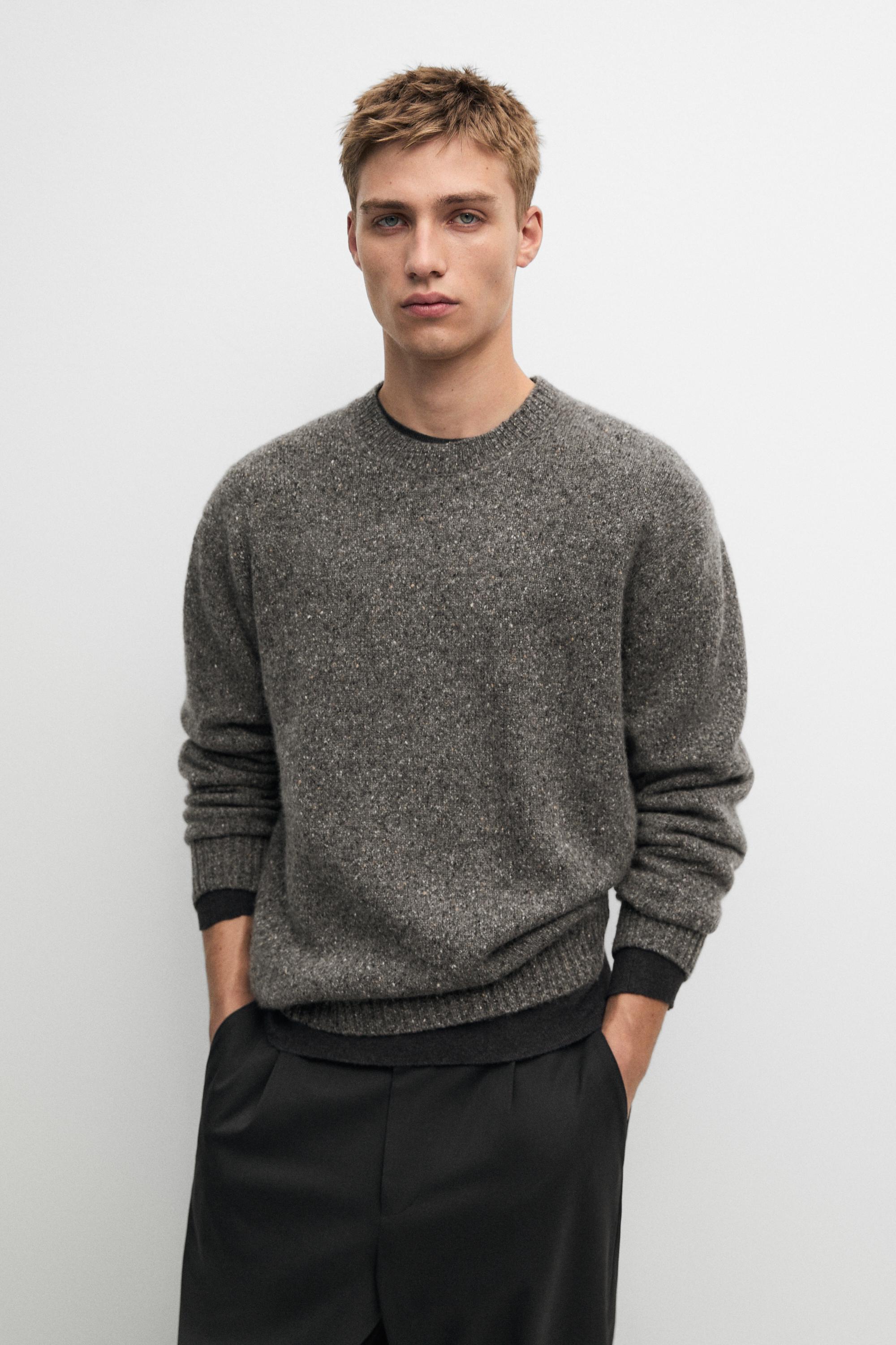 100% cashmere marl knit sweater