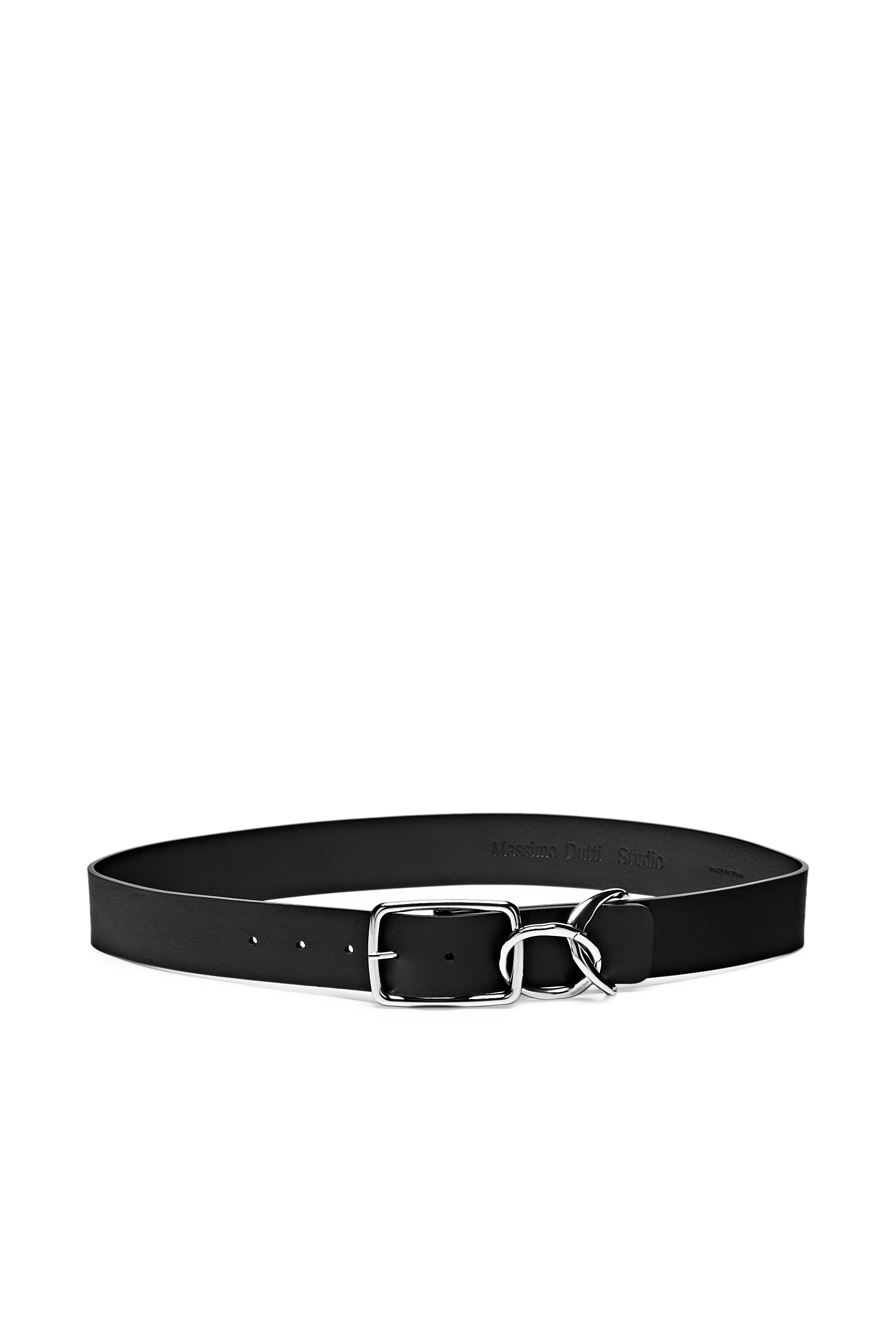 Buckle detail belt - STUDIO — BLACK