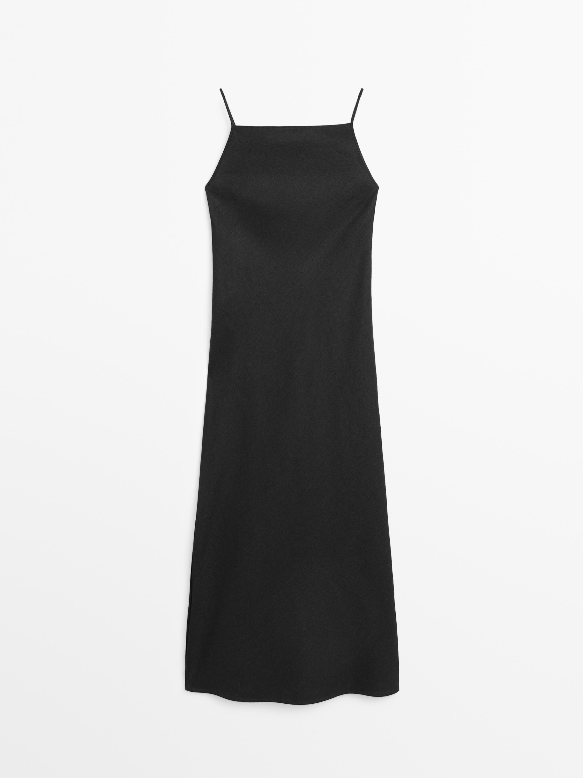 100% linen midi dress