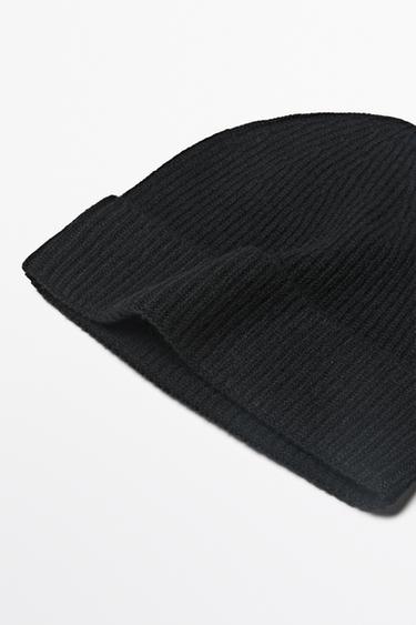 100% cashmere knit beanie — BLACK 2