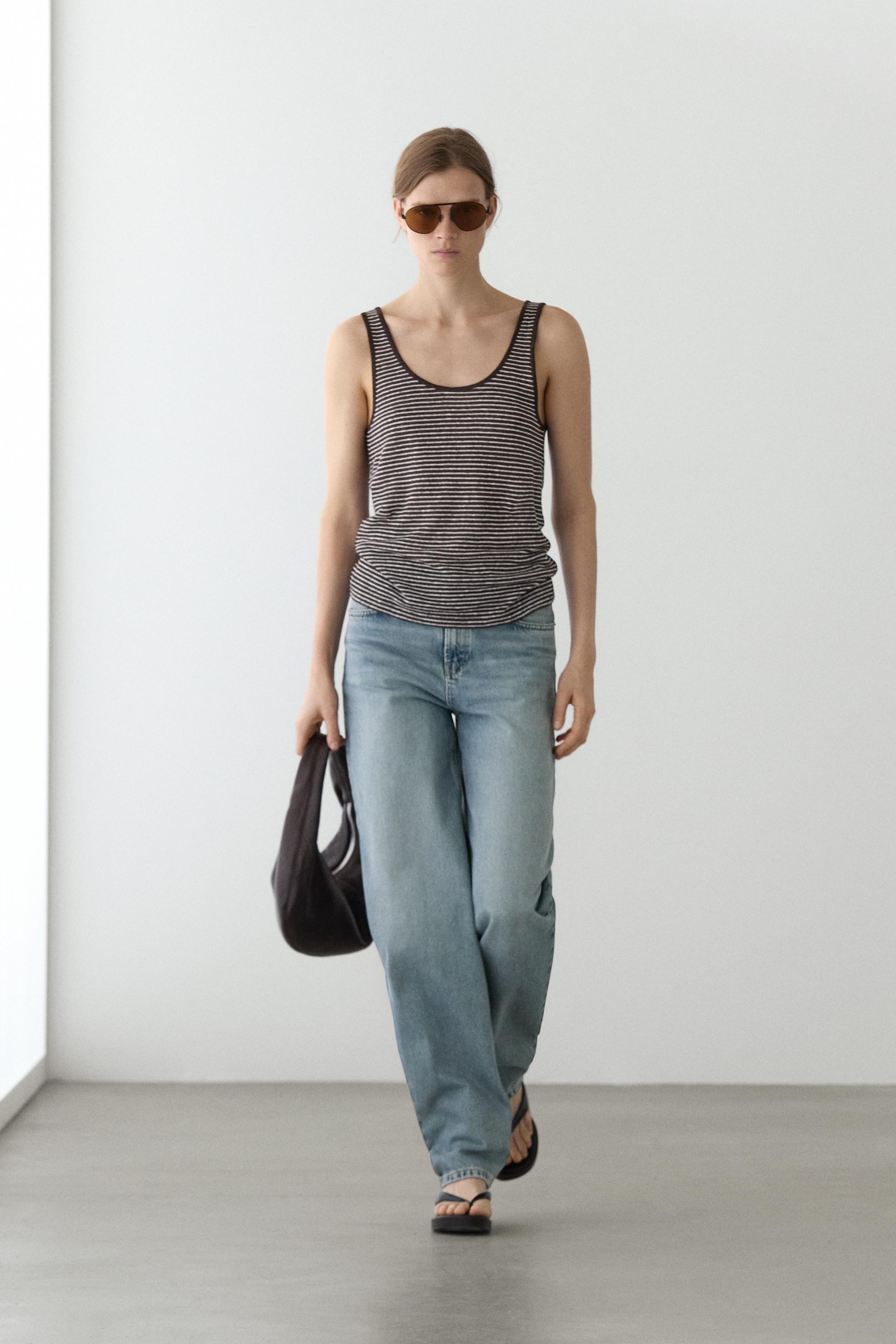 Débardeur rayé en lin