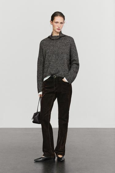 100% wool mouliné knit sweater — MEDIUM BLUE 5