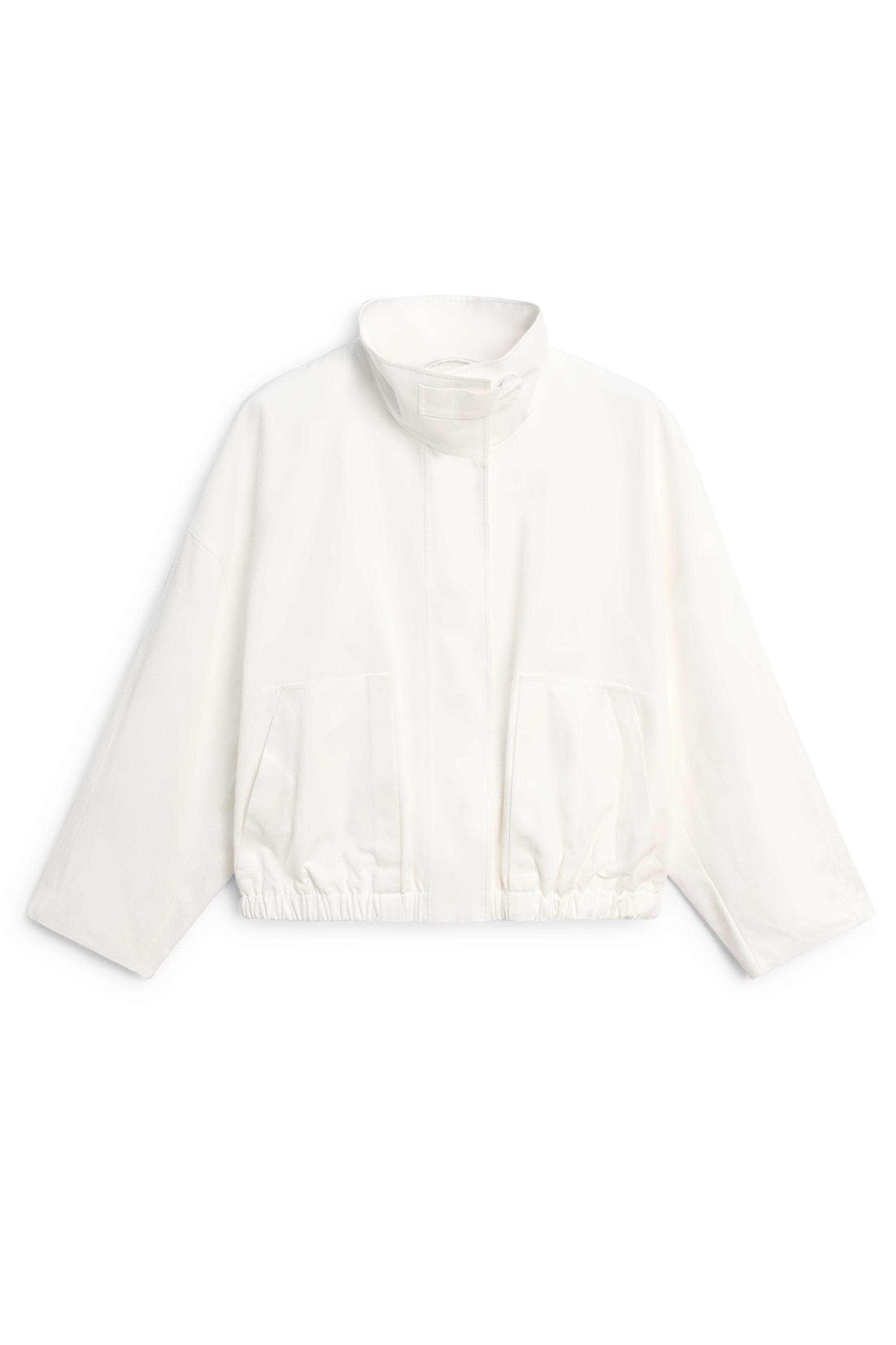 100% Cotton Bomber Jacket — WHITE