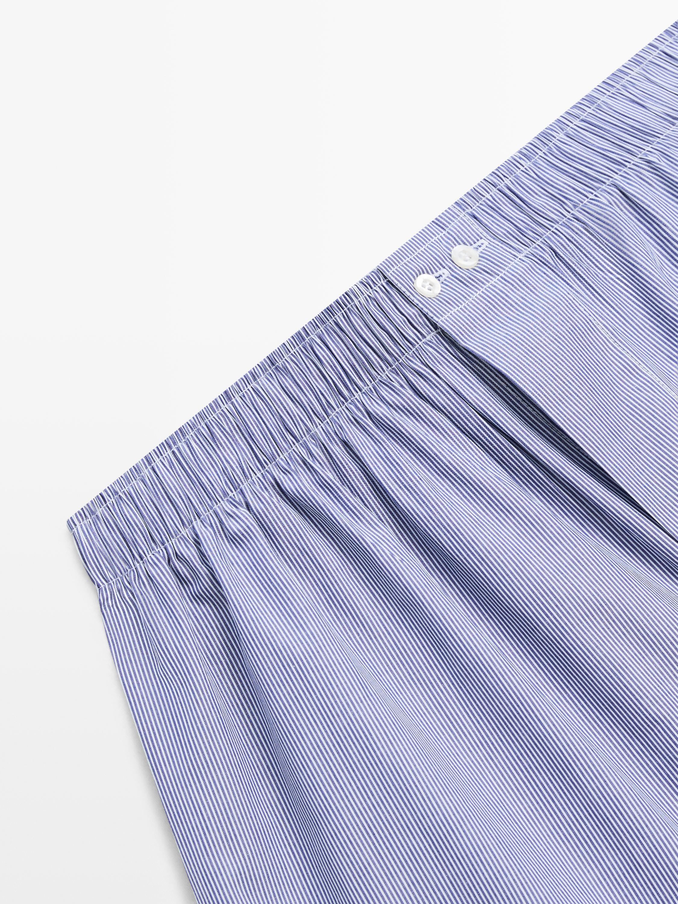 Stripete boksershorts i 100 % bomull