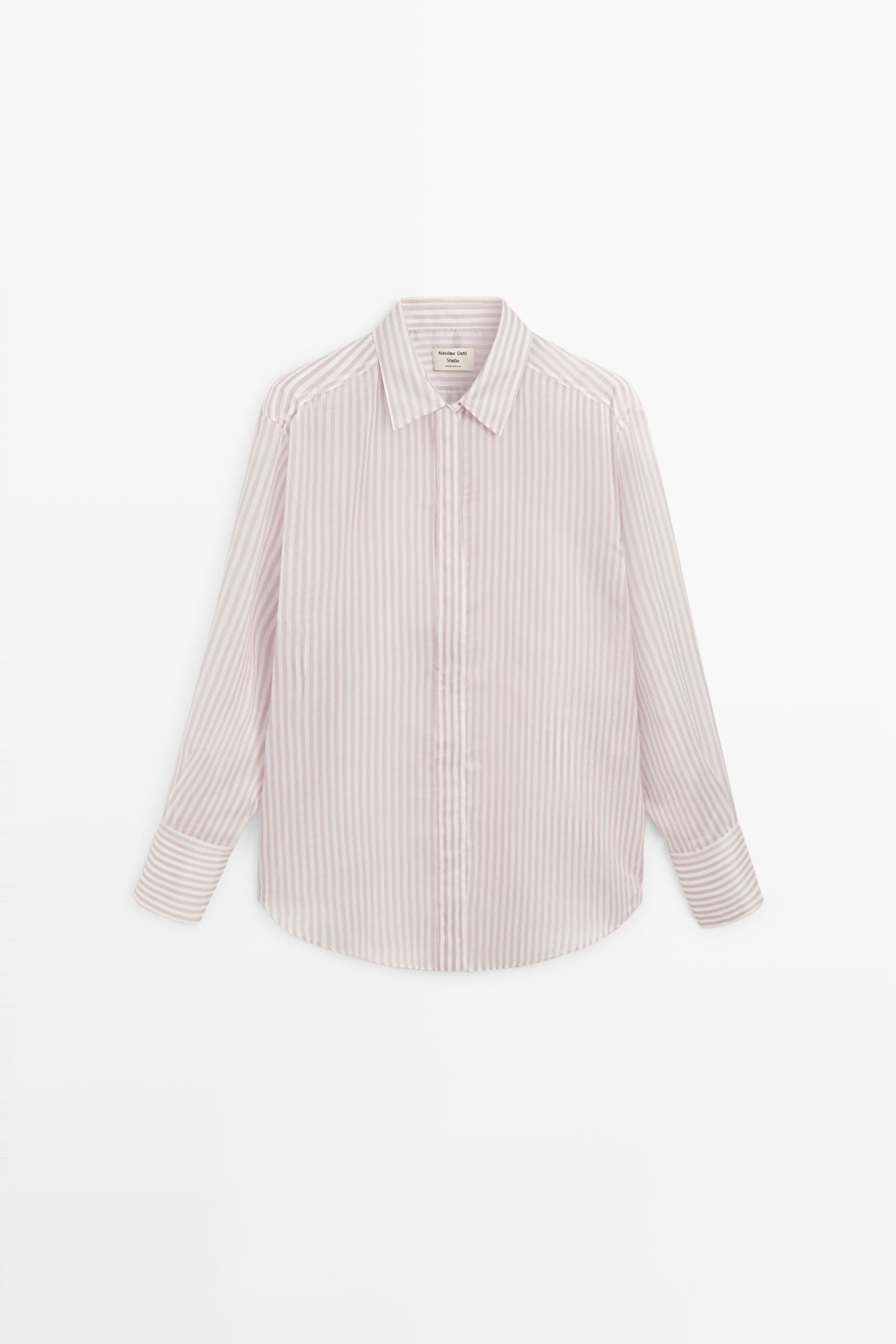 Flowing striped shirt - STUDIO — Pink