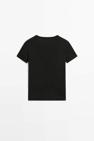 Ribbed short sleeve T-shirt — BLACK 6