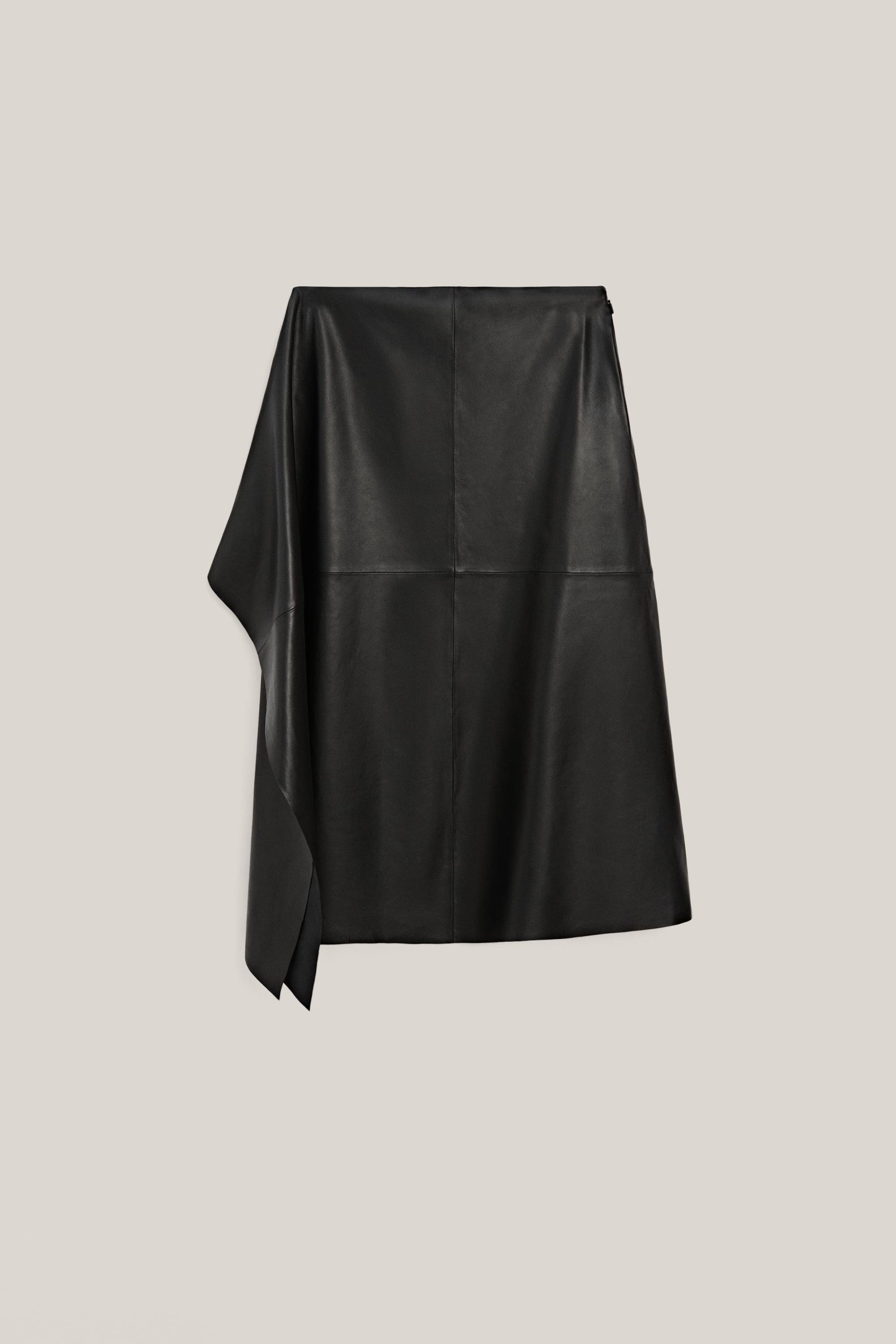 Nappa leather midi skirt - LIMITED EDITION — BLACK