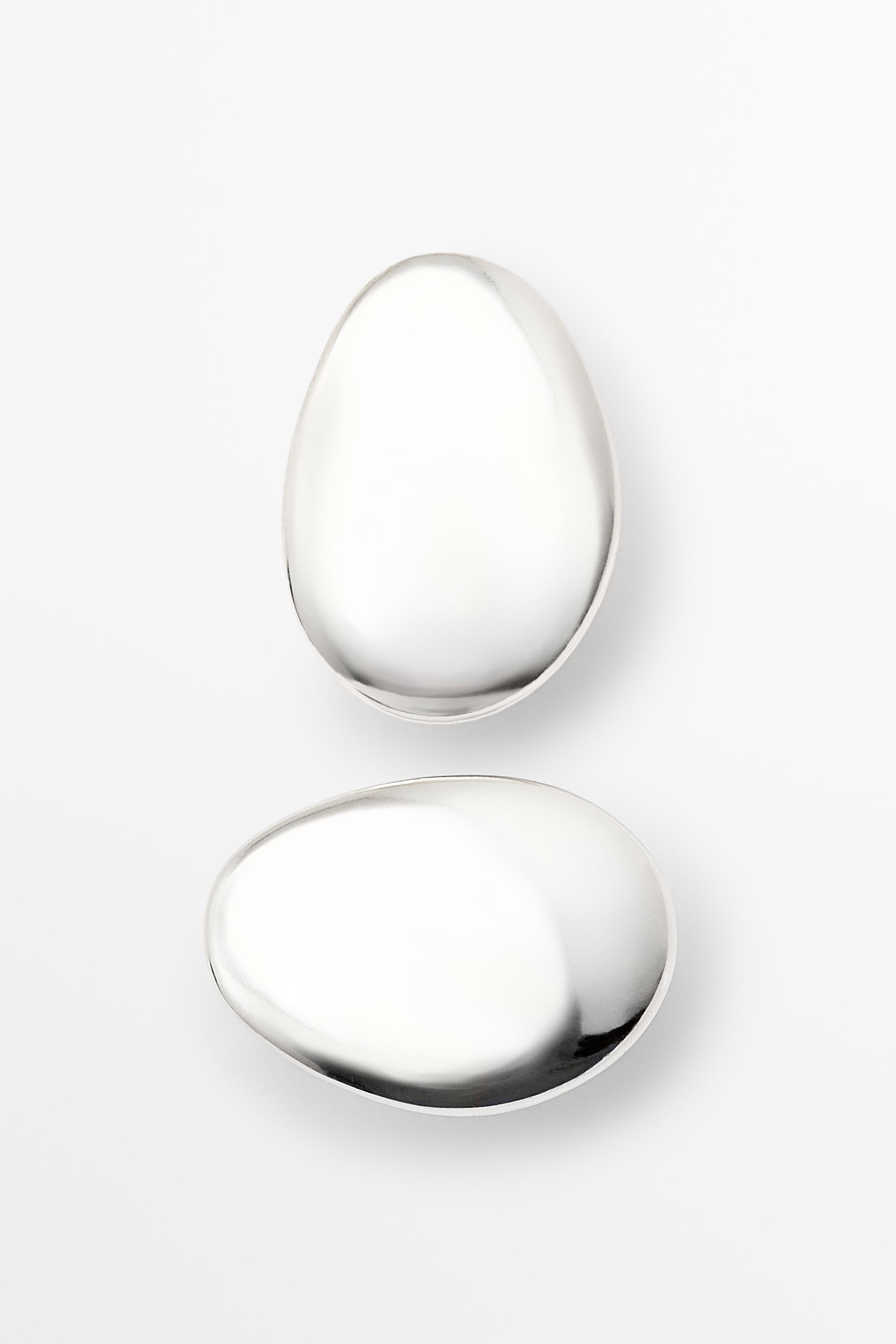 Irregular flat earrings — SILVER