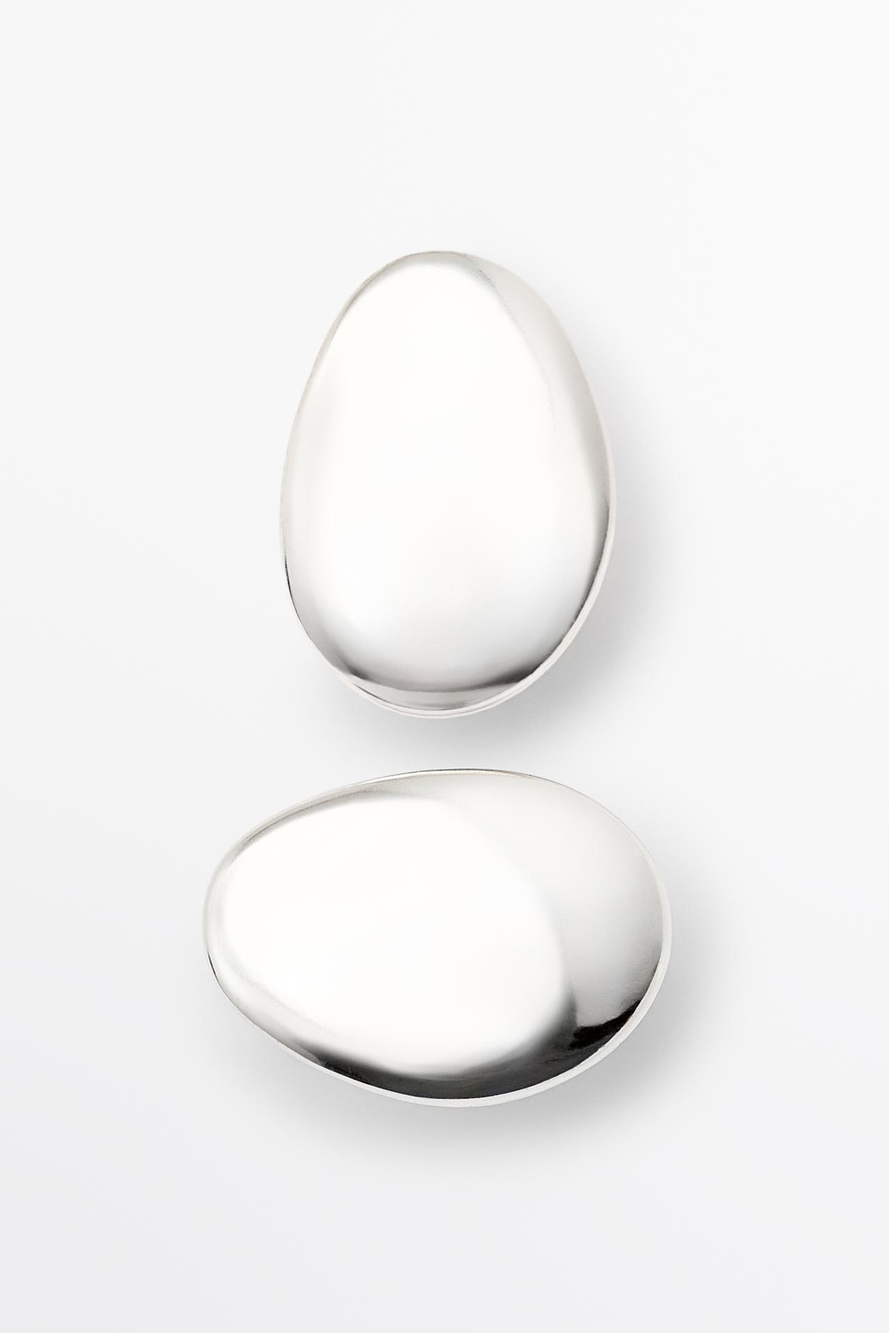 Irregular flat earrings — SILVER