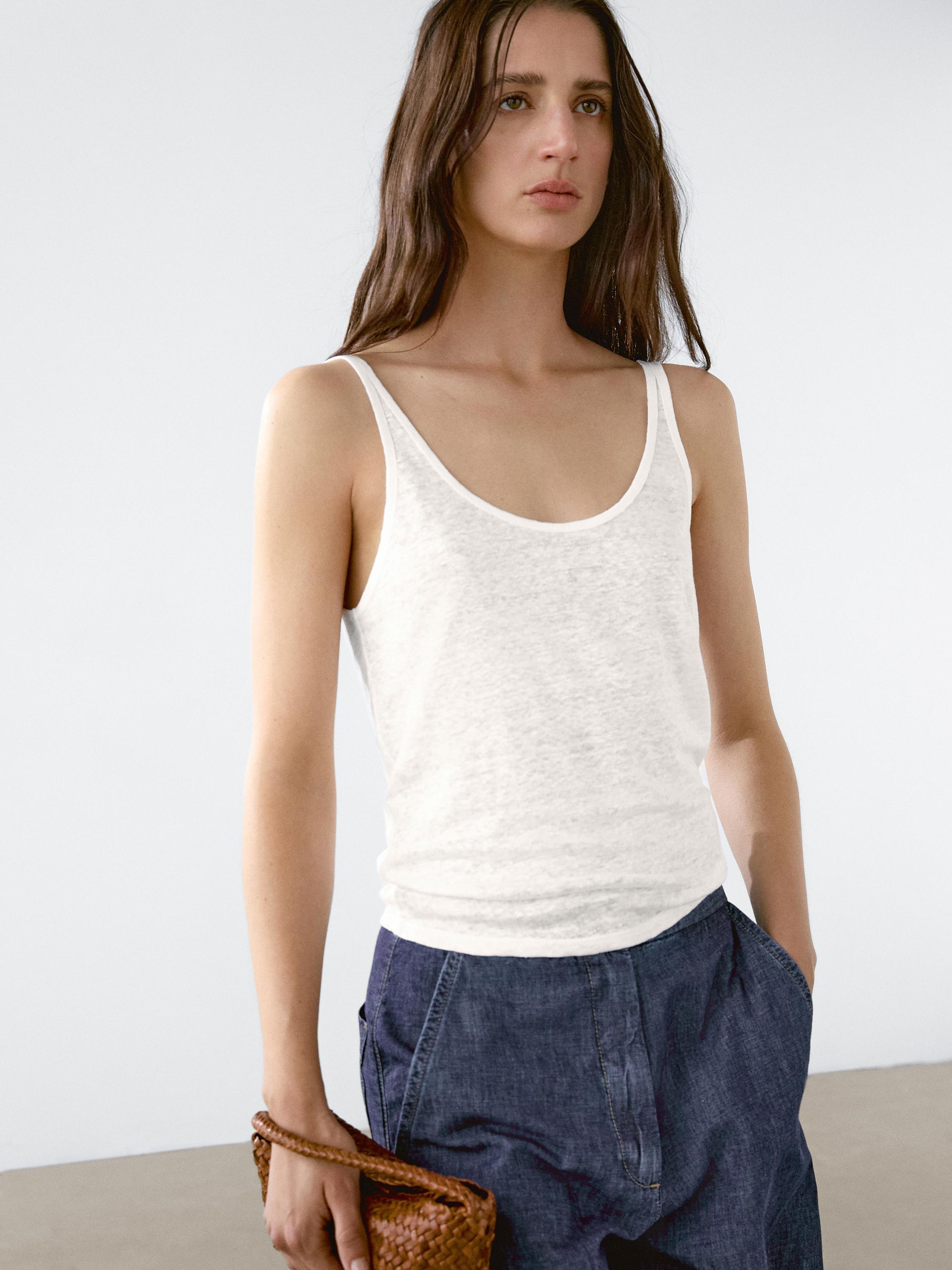 100% linen strappy top