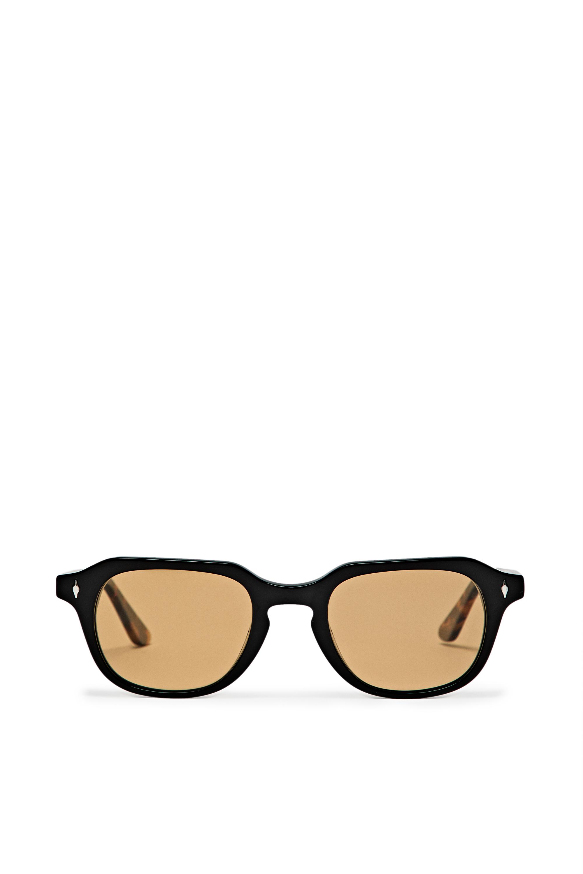 Round resin sunglasses — DARK GREY