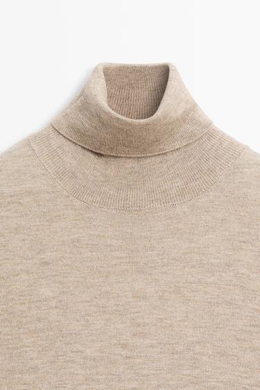 Turtleneck knit sweater — BEIGE MARL 4