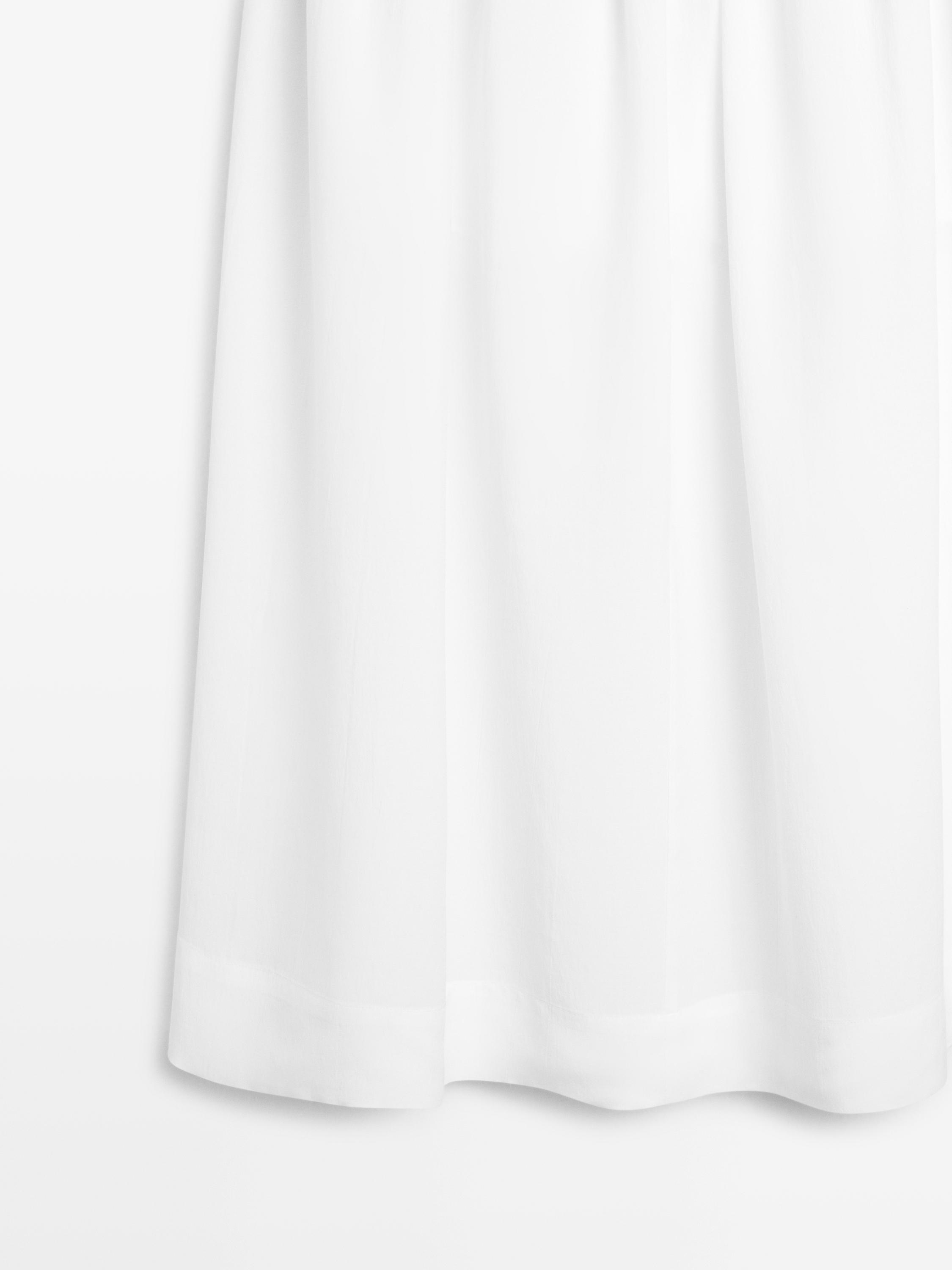 Midi skirt with yoke detail — WHITE