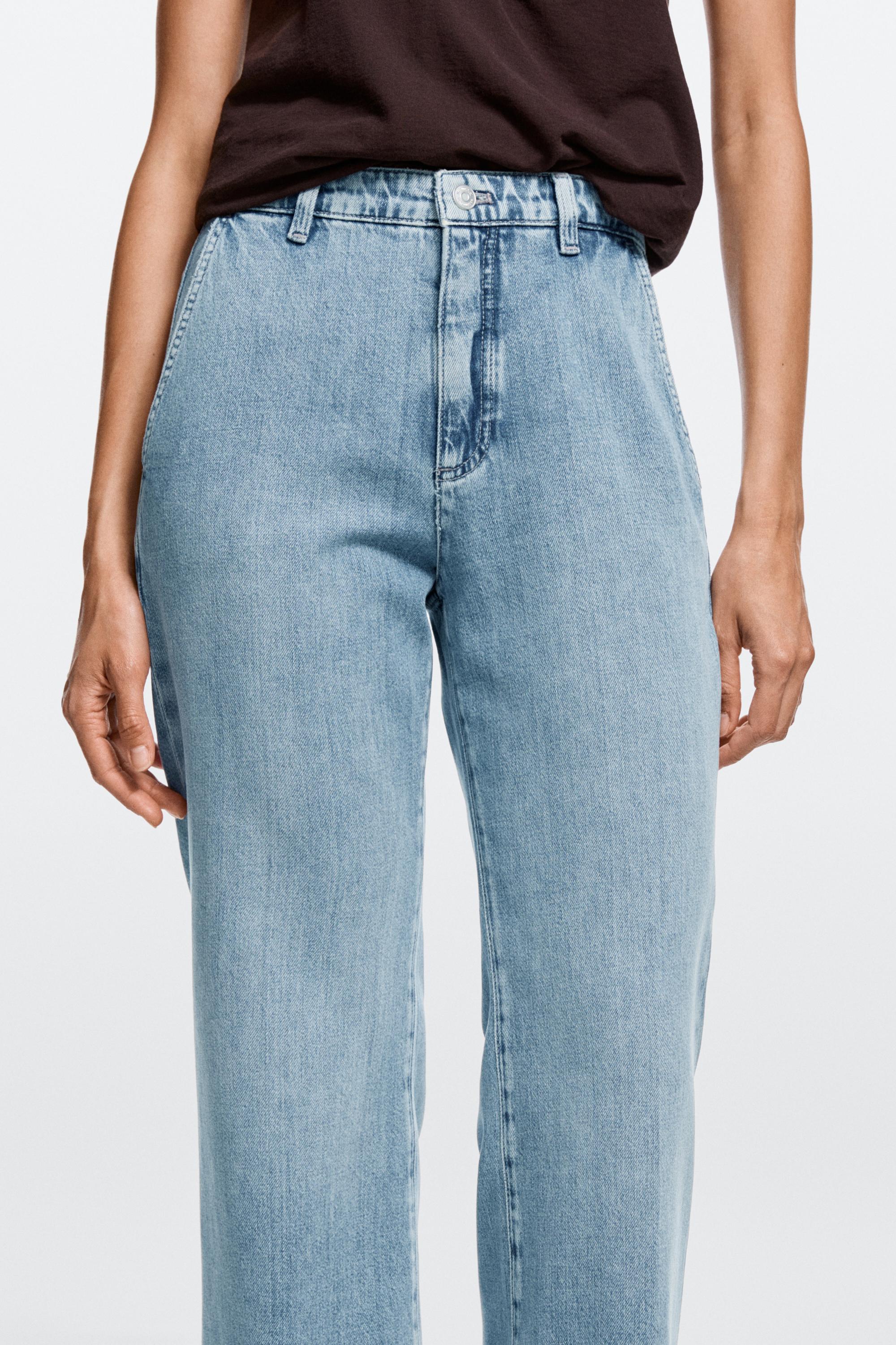 High-waist cropped flare jeans — Light Blue