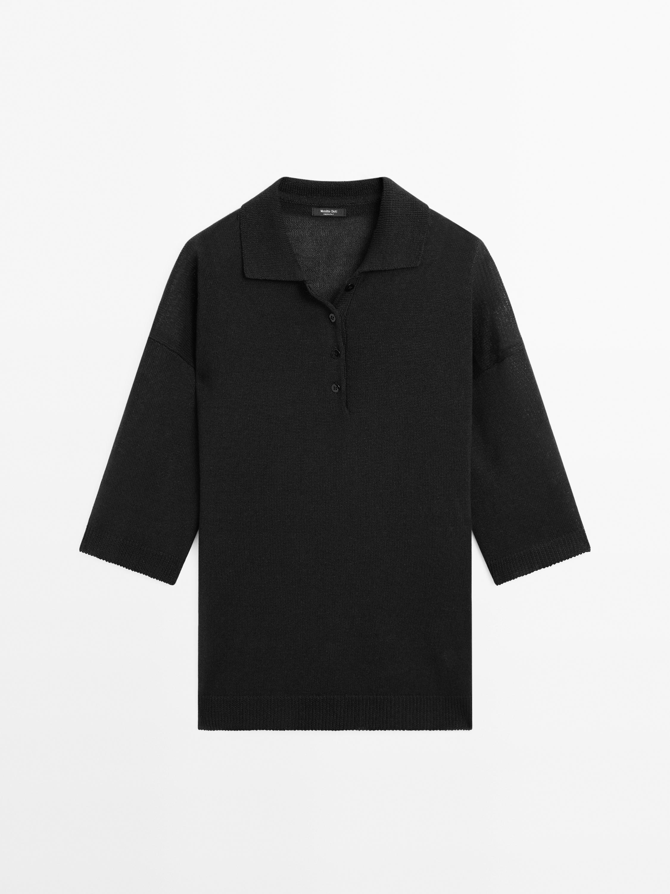 Pull en maille oversize à col polo