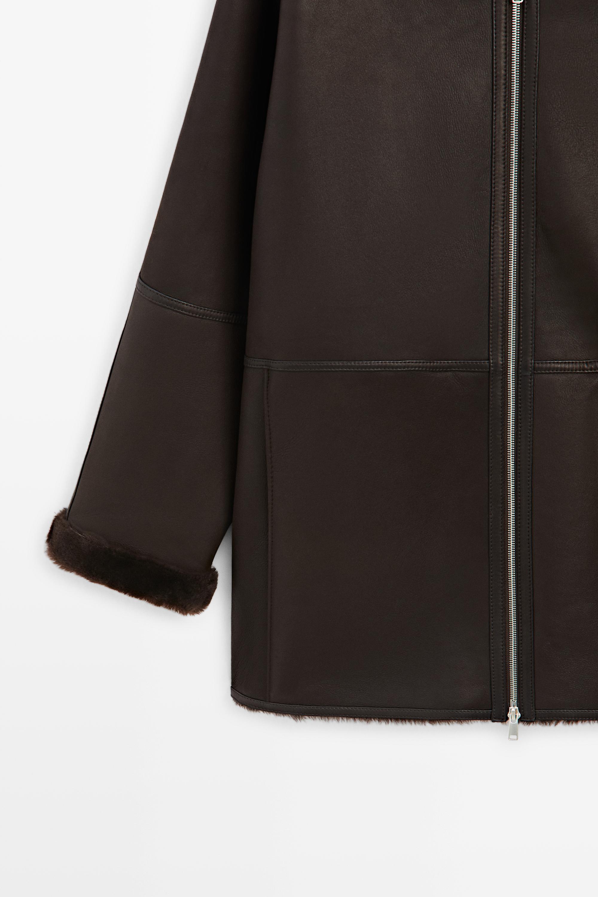 Double-faced lambskin fur coat — BROWN