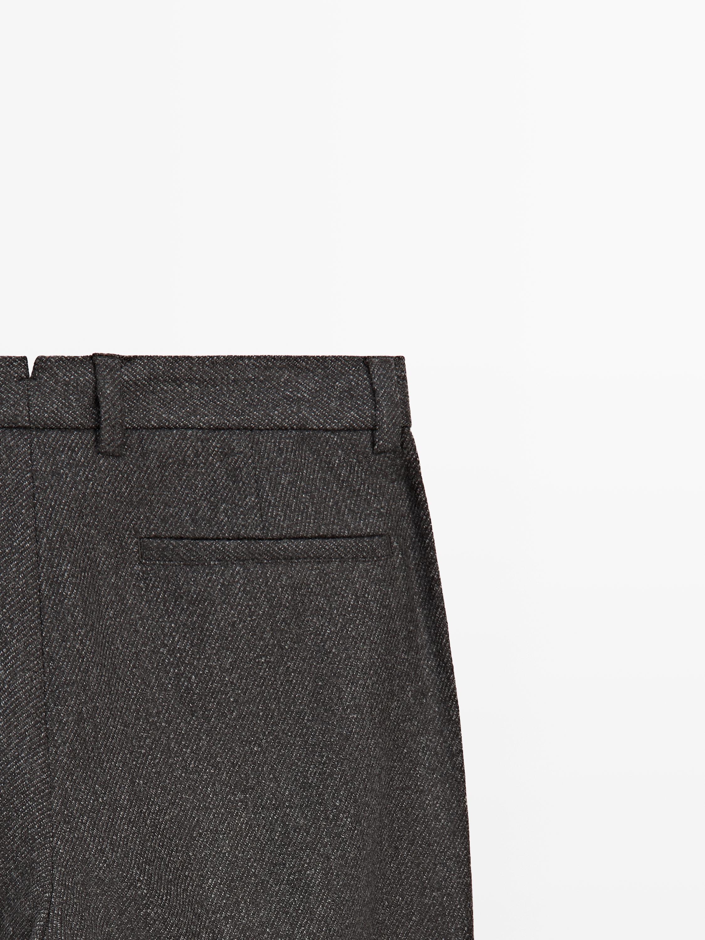Twill wool blend trousers — GREY