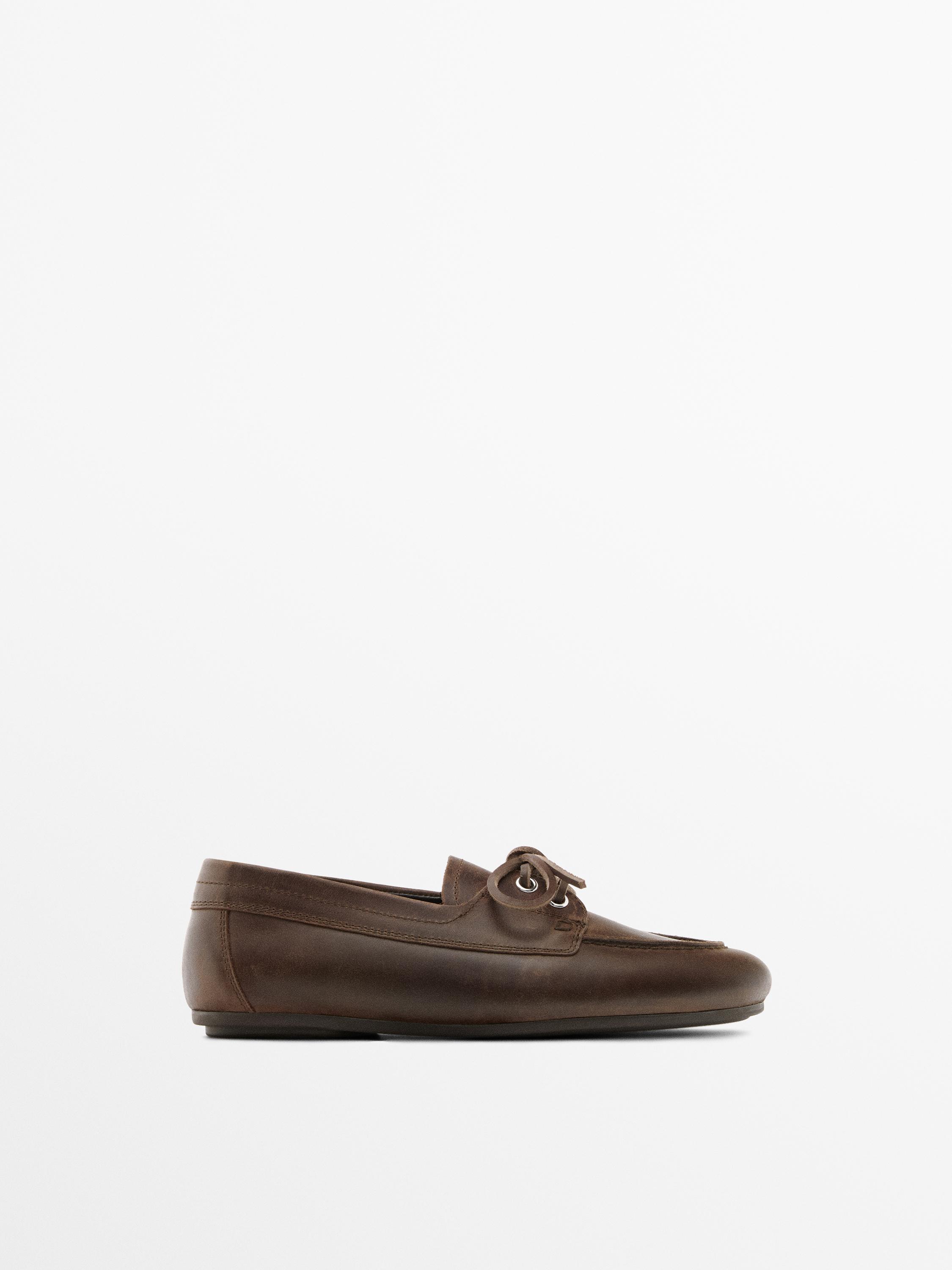 Mocassini nautici in pelle