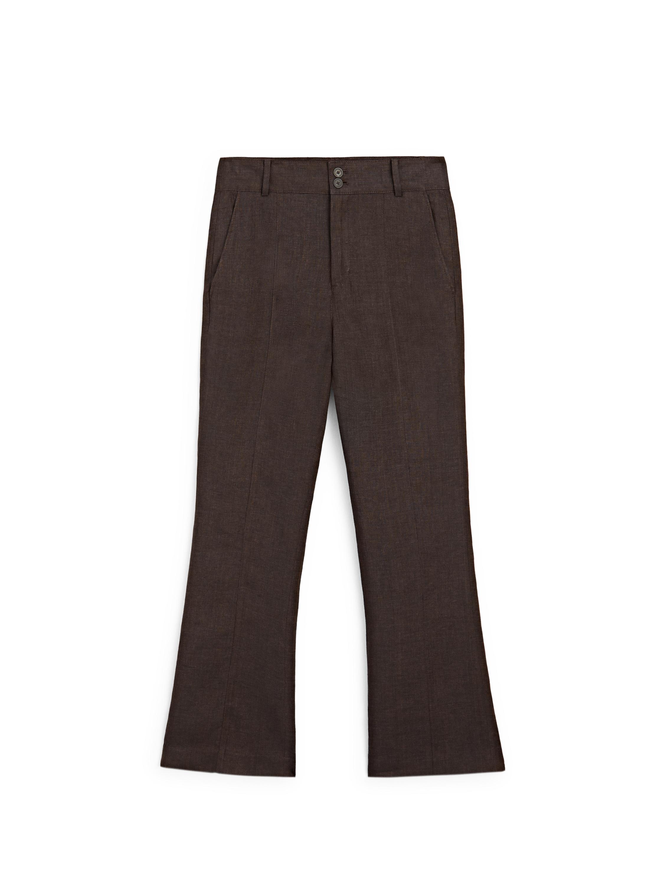 Pantalon flare 100 % lin