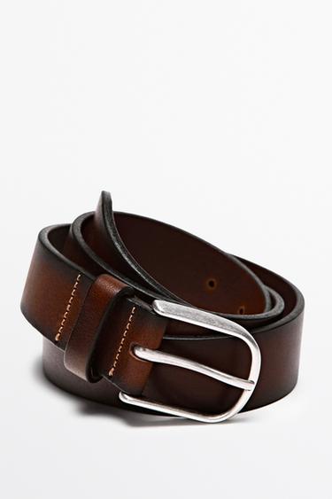 Shaded nappa leather belt — BROWN 4