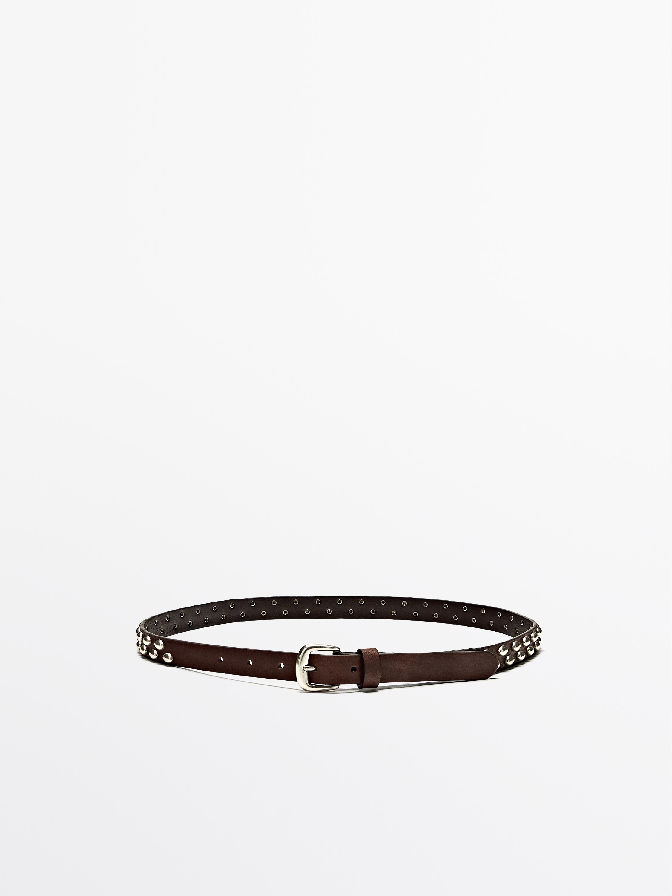 Bælte med nitter i nappalæder