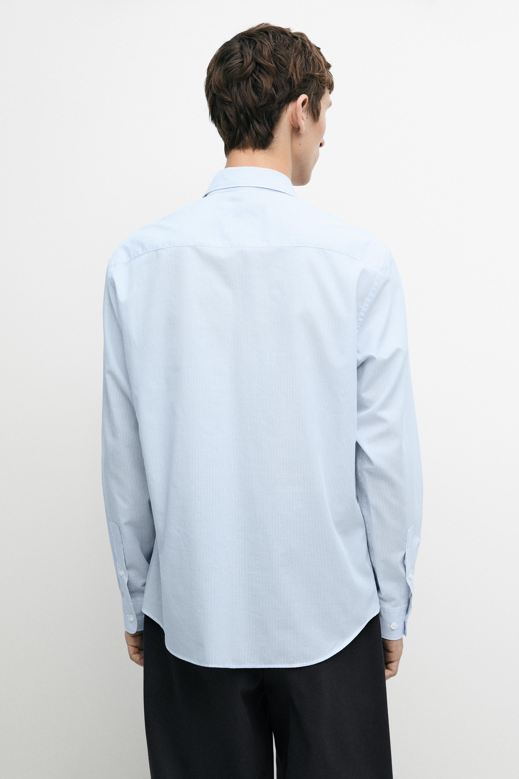 Striped regular fit shirt — SKY BLUE