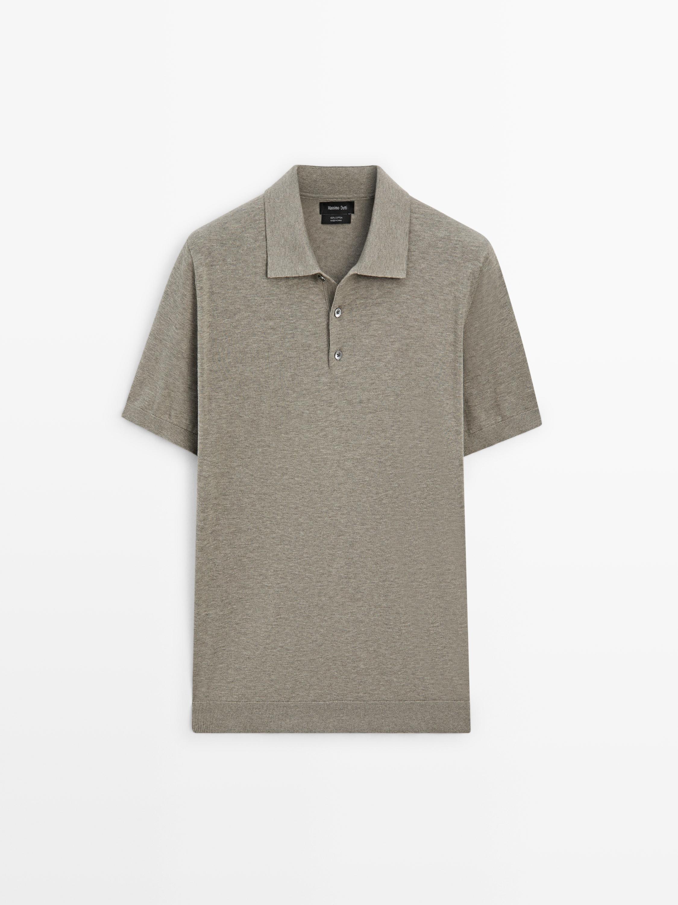 100% cotton knit polo shirt — Washed