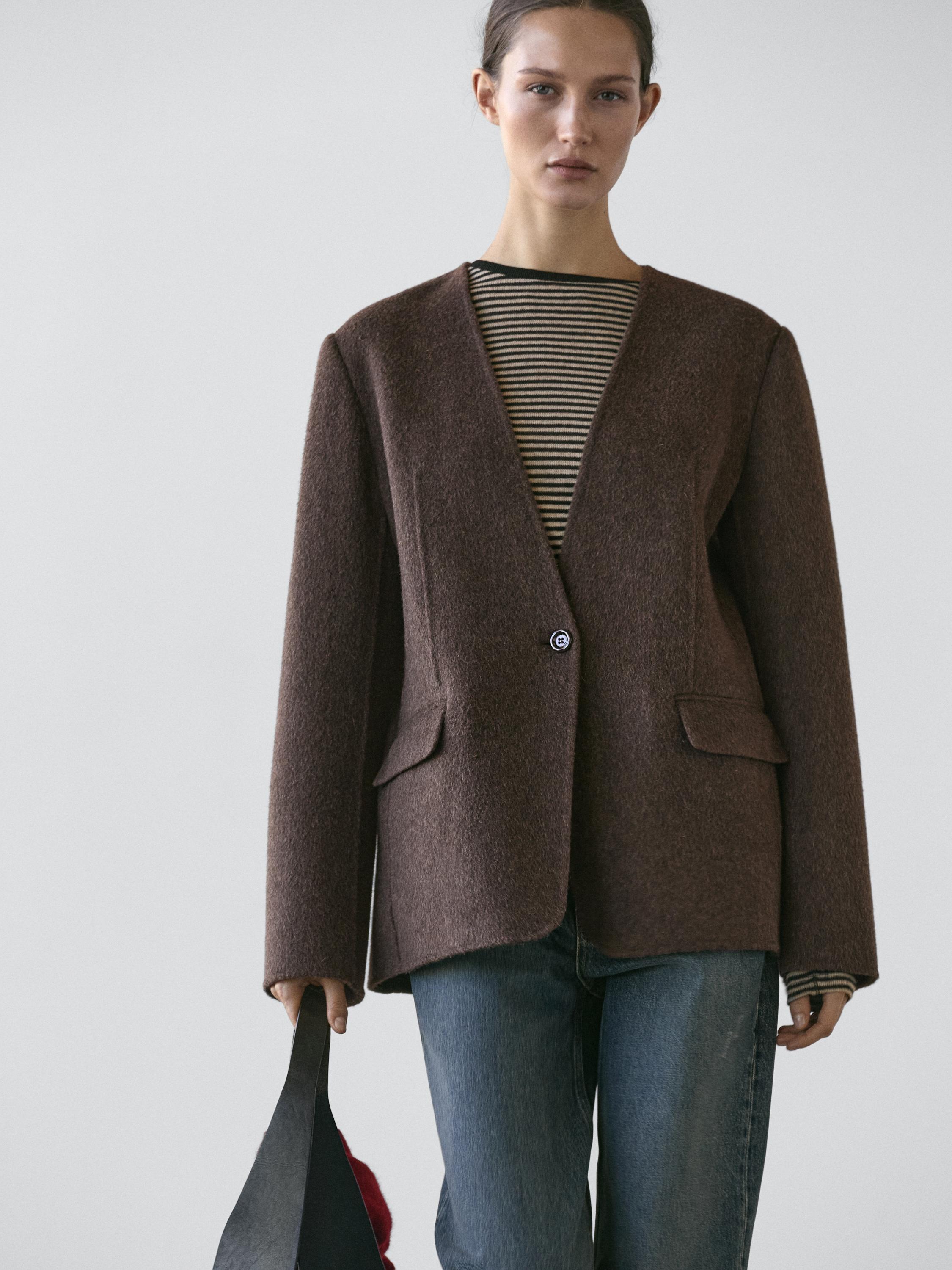 Blazer en laine mélangée