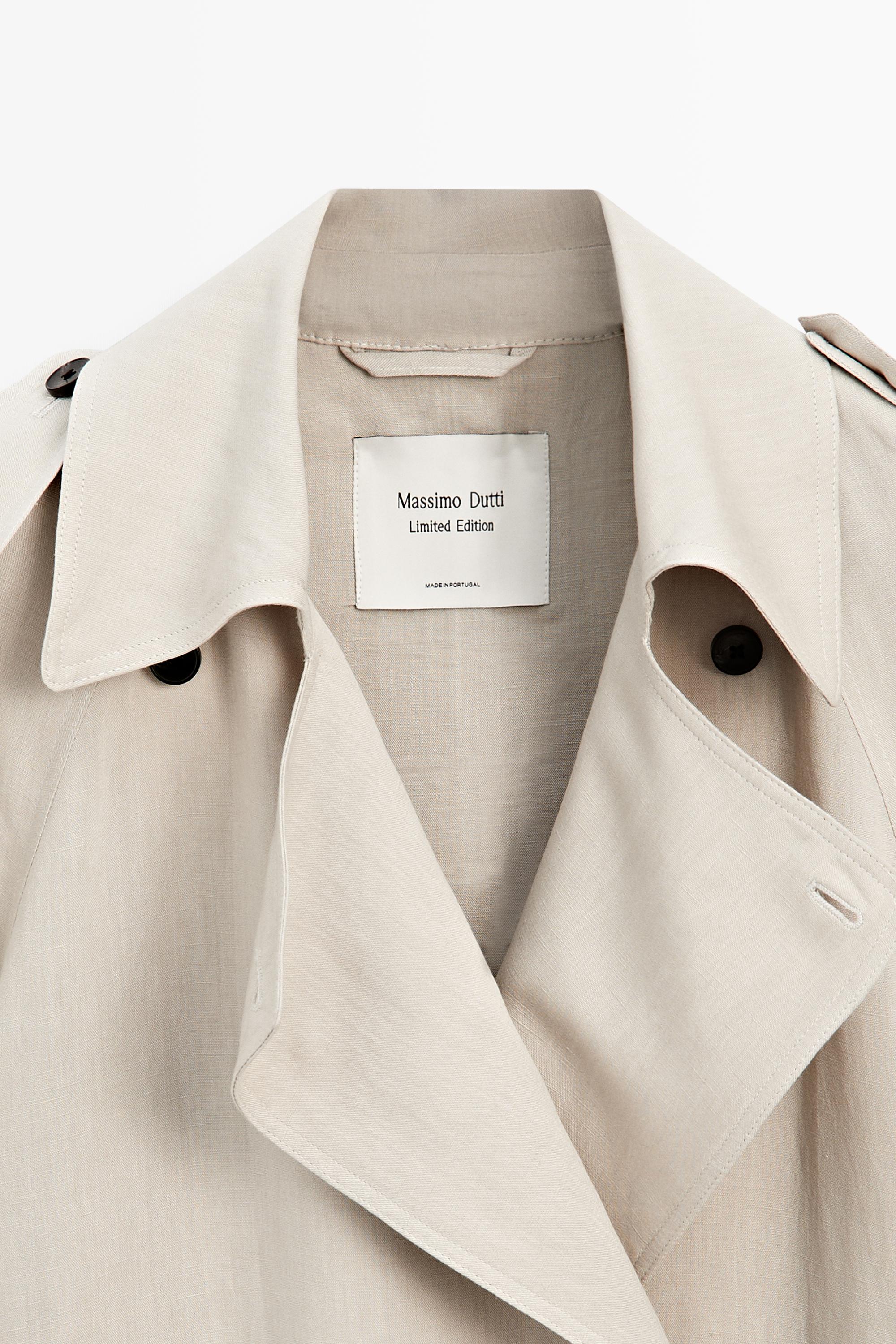 Oversize linen blend trench coat - LIMITED EDITION — SAND
