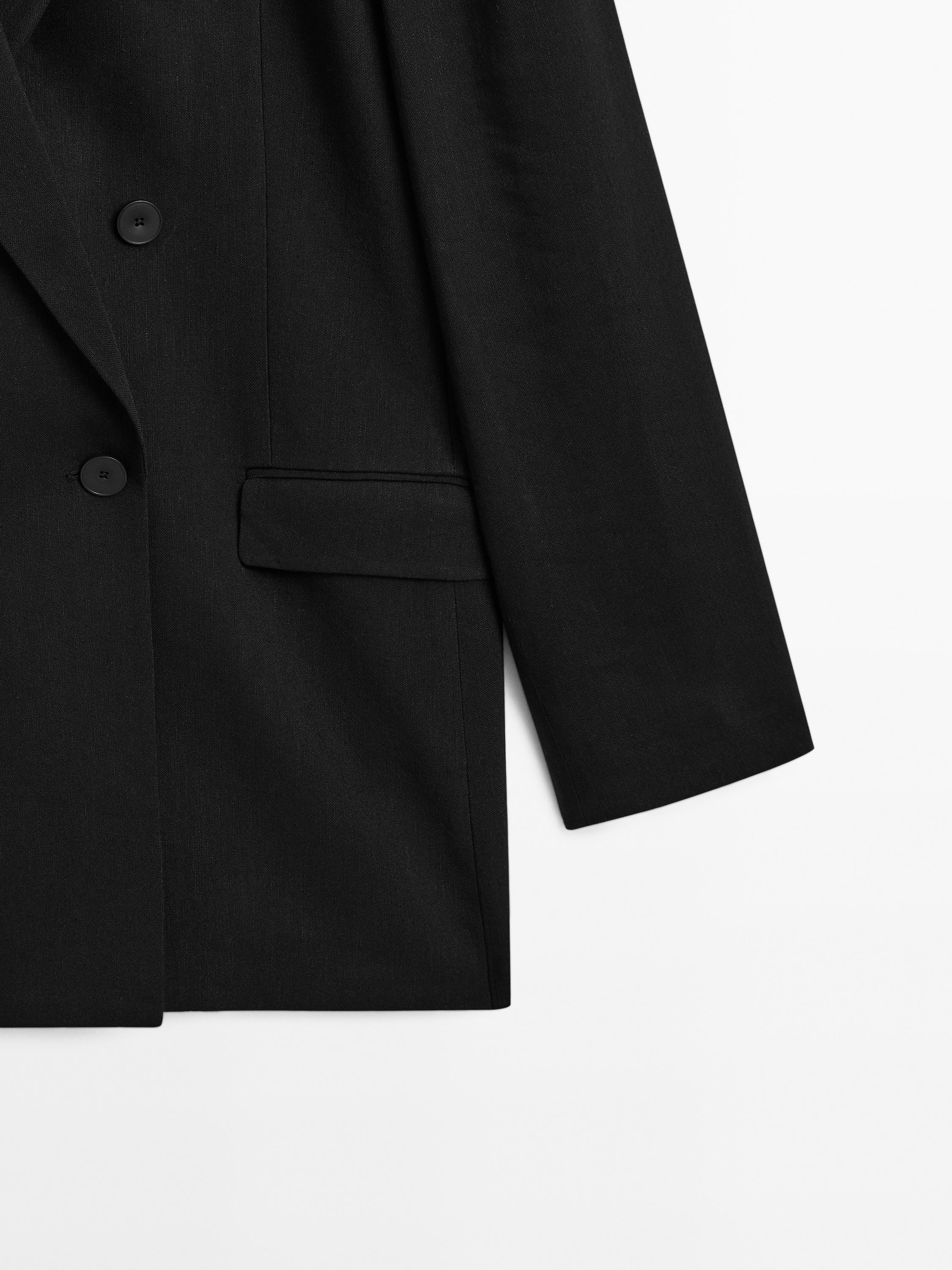 Double-breasted linen blend blazer - Limited Edition