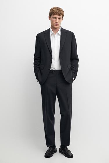 Wool blend suit blazer — NAVY BLUE 1