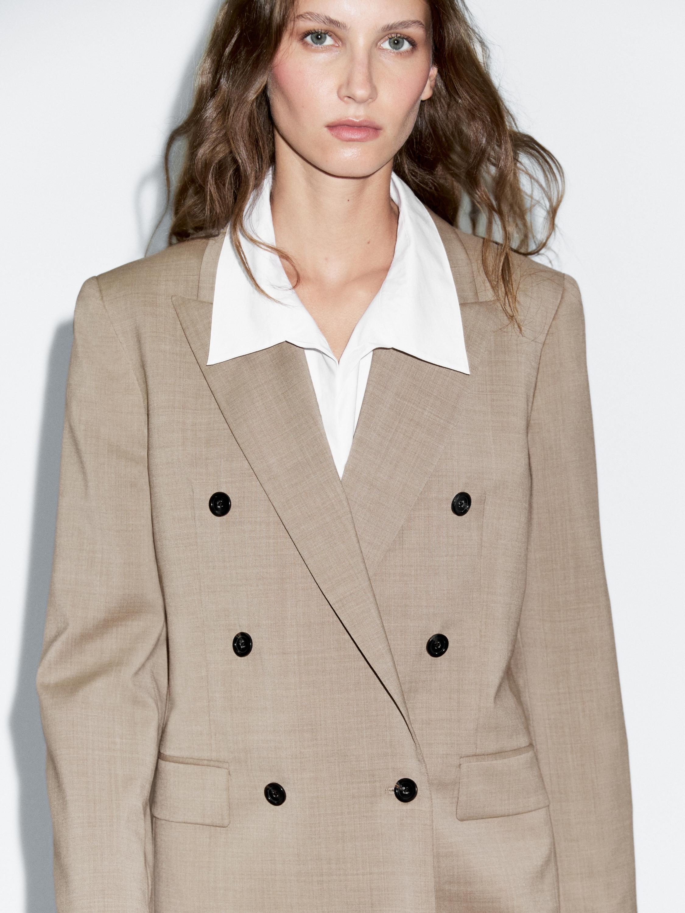 100% wool double-breasted blazer