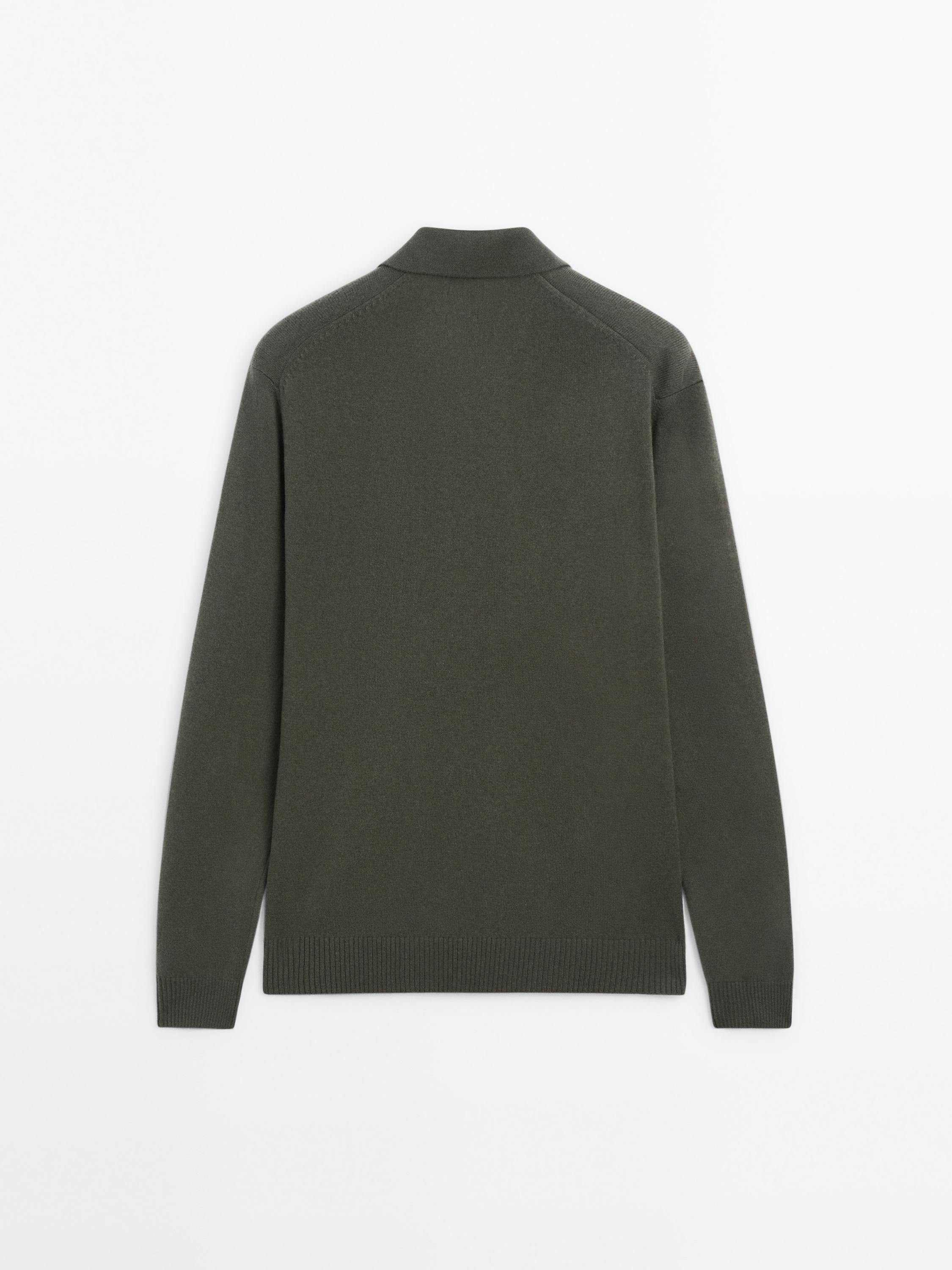 Pull polo en maille 100 % laine