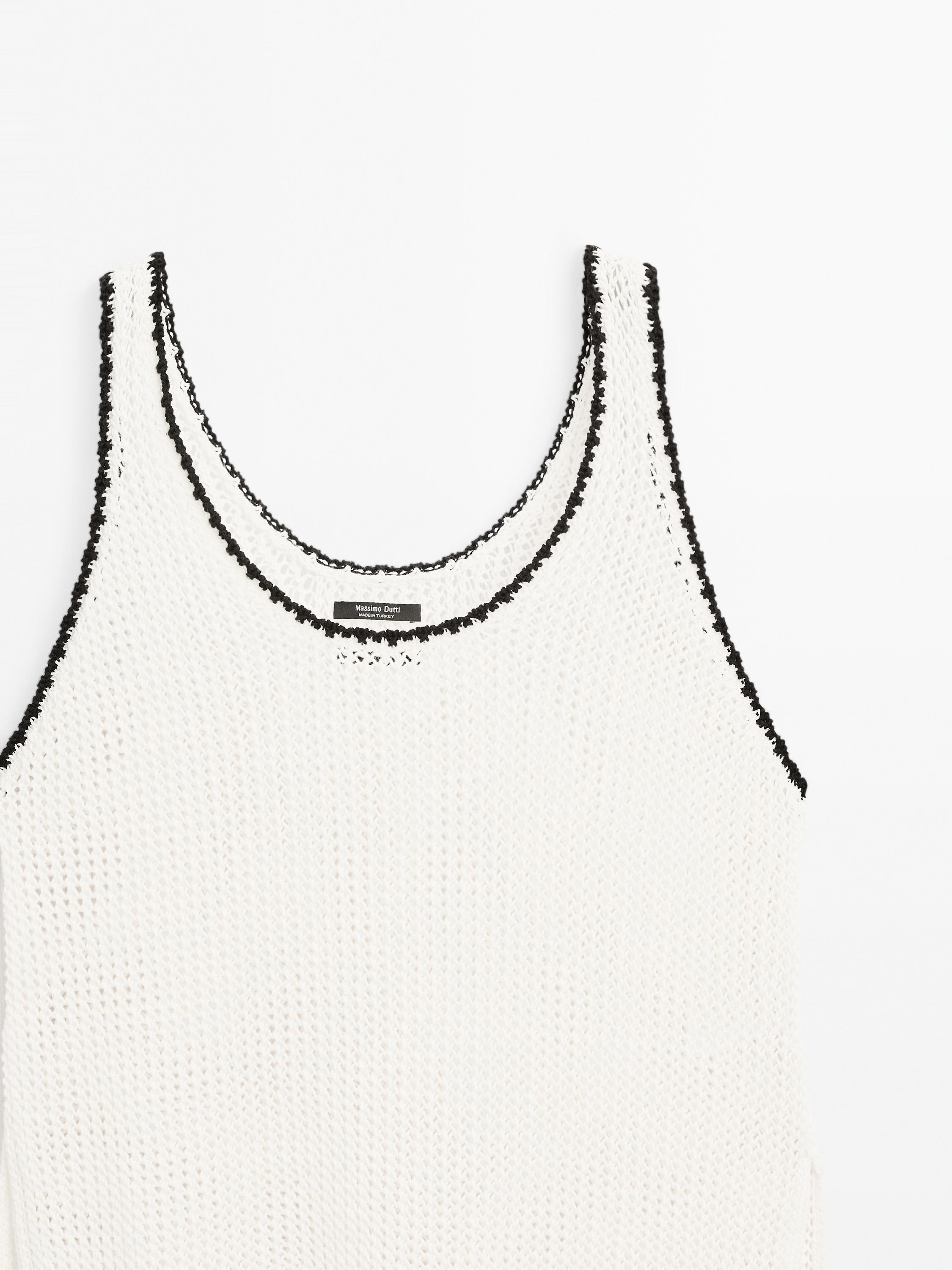 100% cotton strappy crochet top