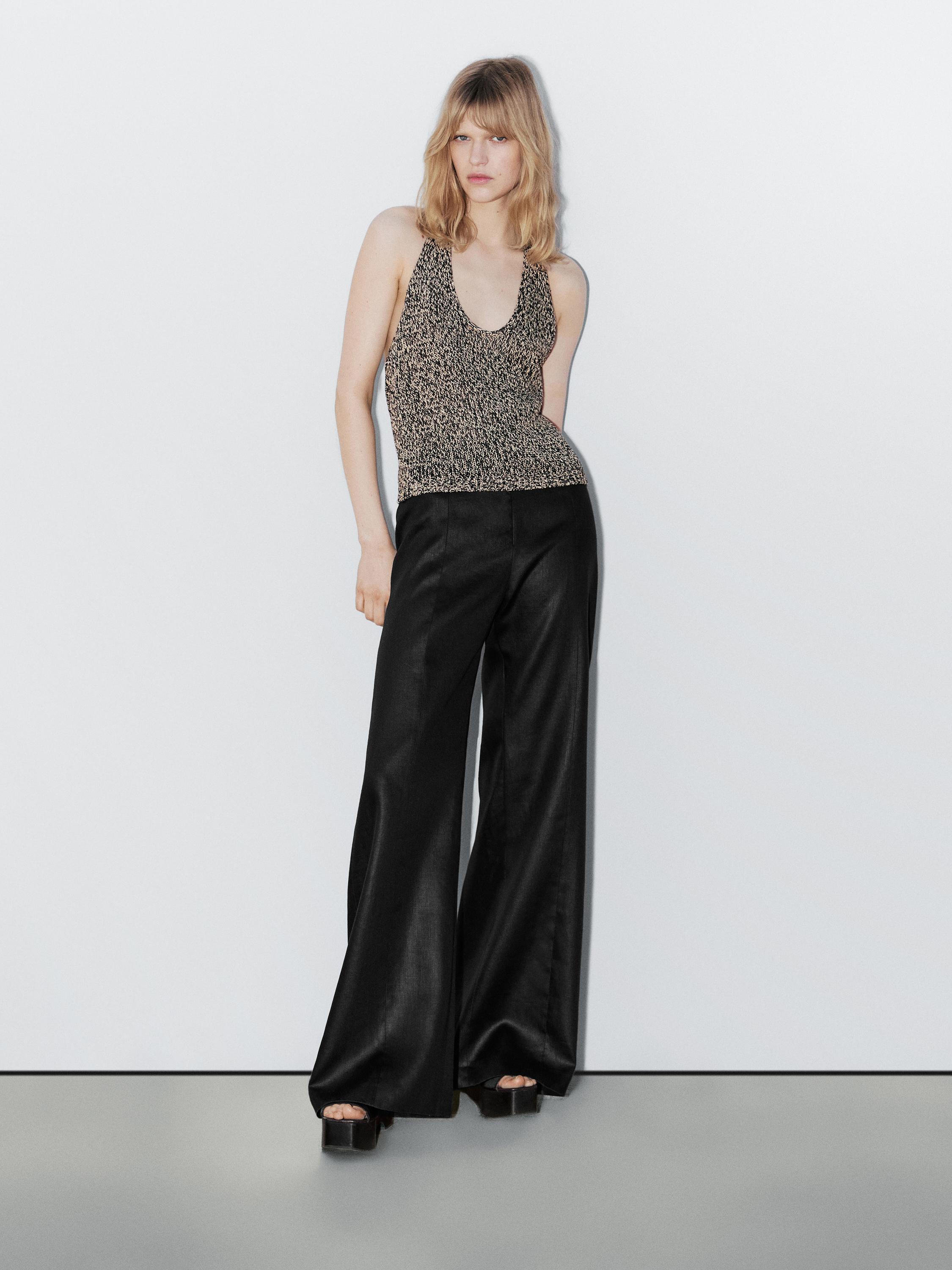 Flecked knit halter top - Studio
