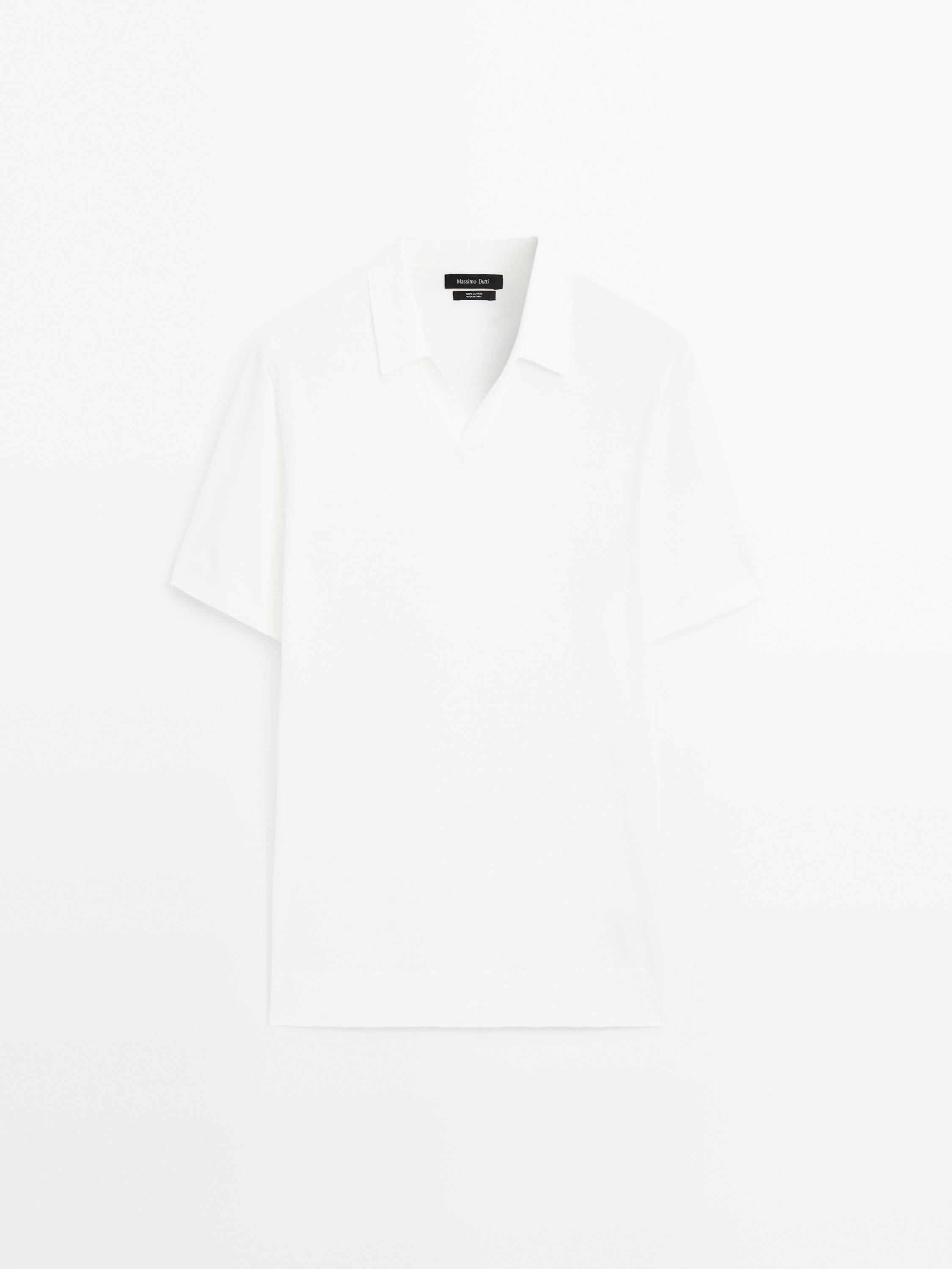 Short sleeve cotton knit polo shirt