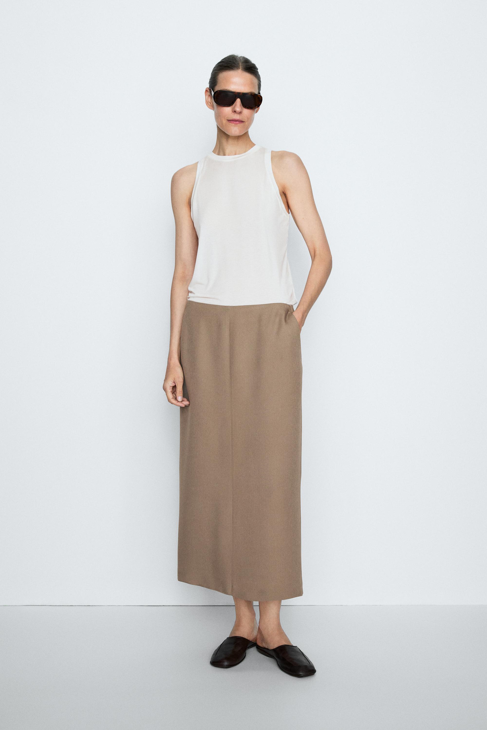 Flowing straight midi skirt - STUDIO