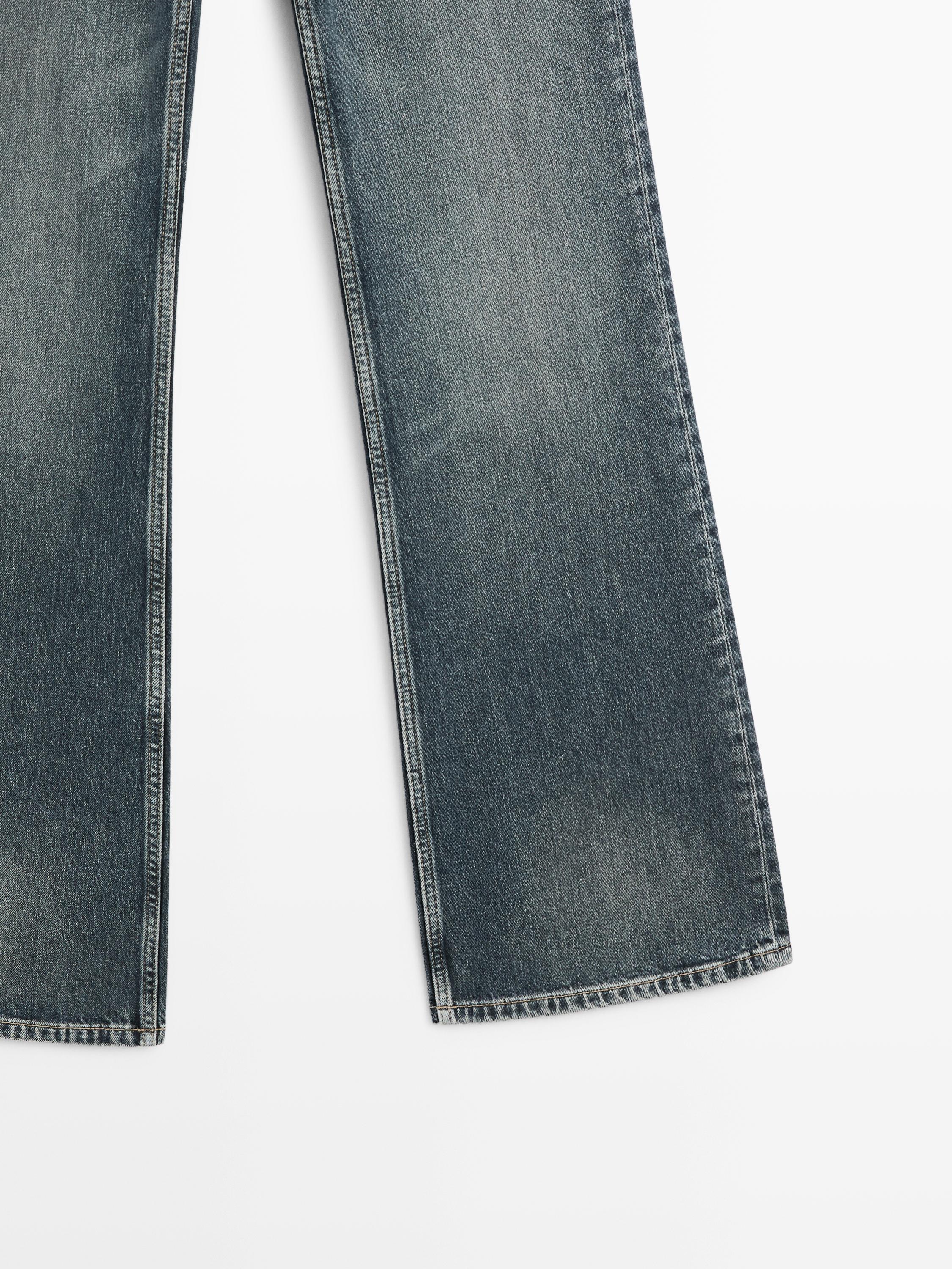 Mid-rise straight-leg flare fit jeans — MEDIUM BLUE