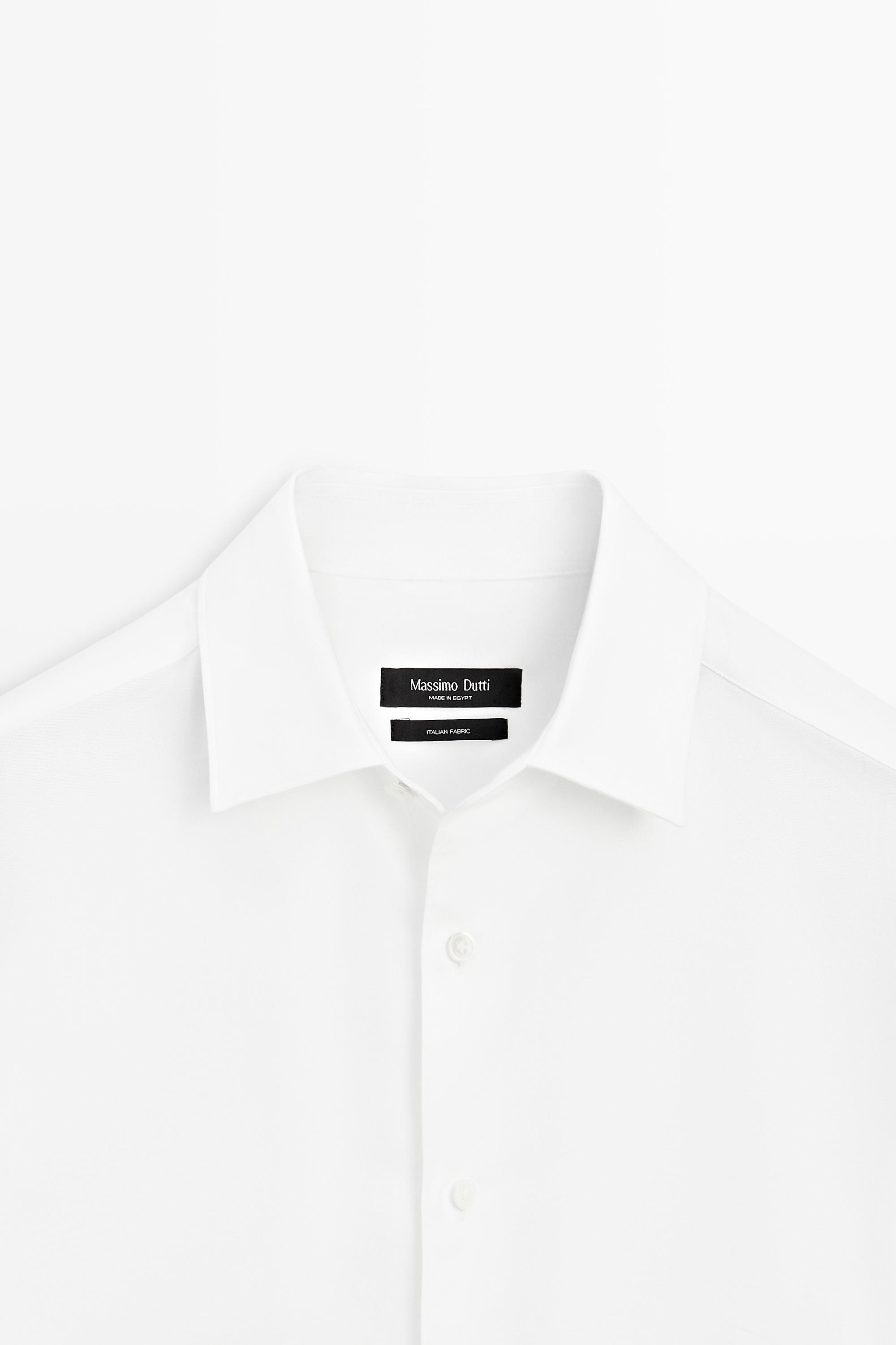 100% cotton regular fit shirt — WHITE