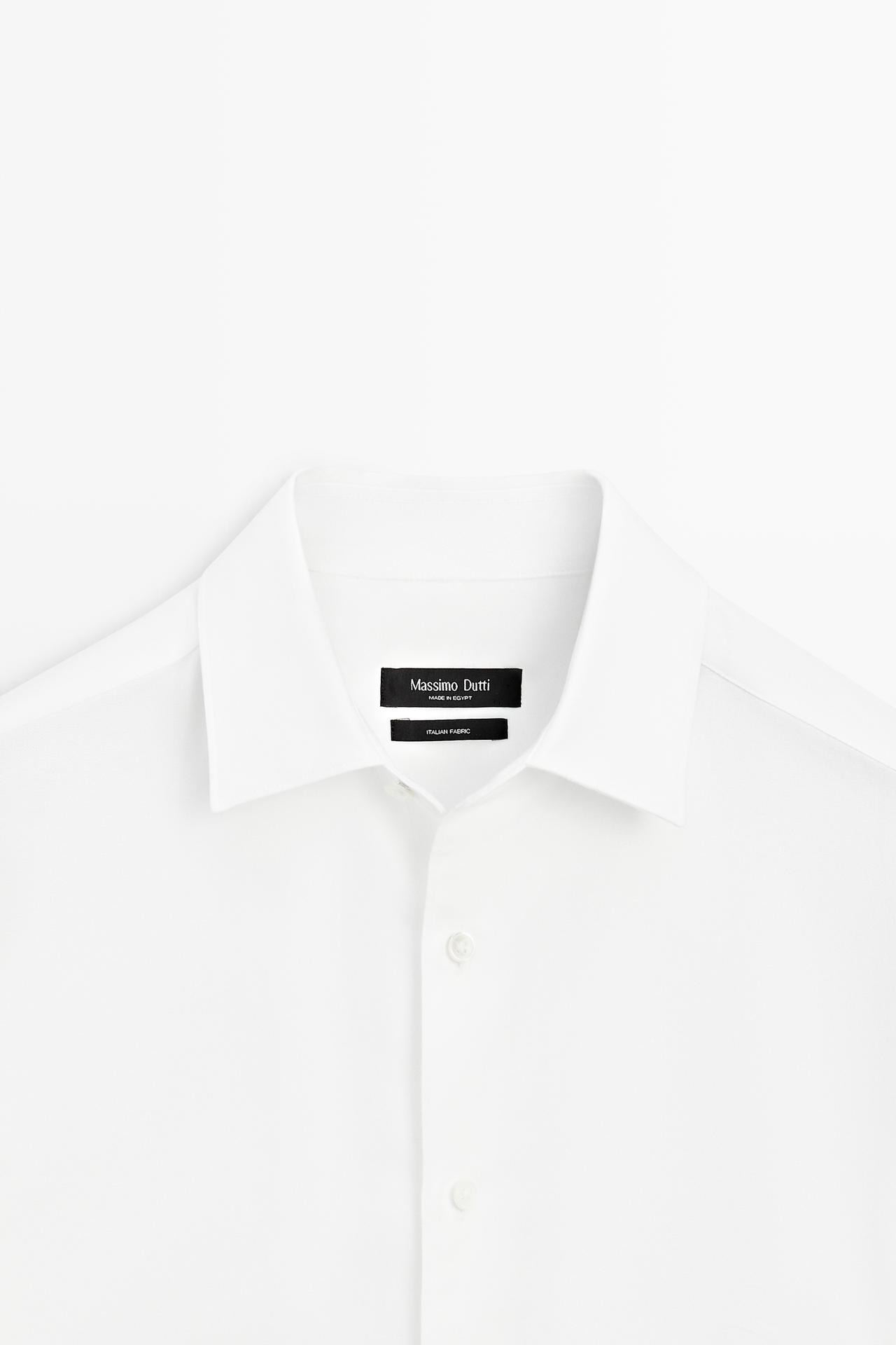 100% cotton regular fit shirt — WHITE