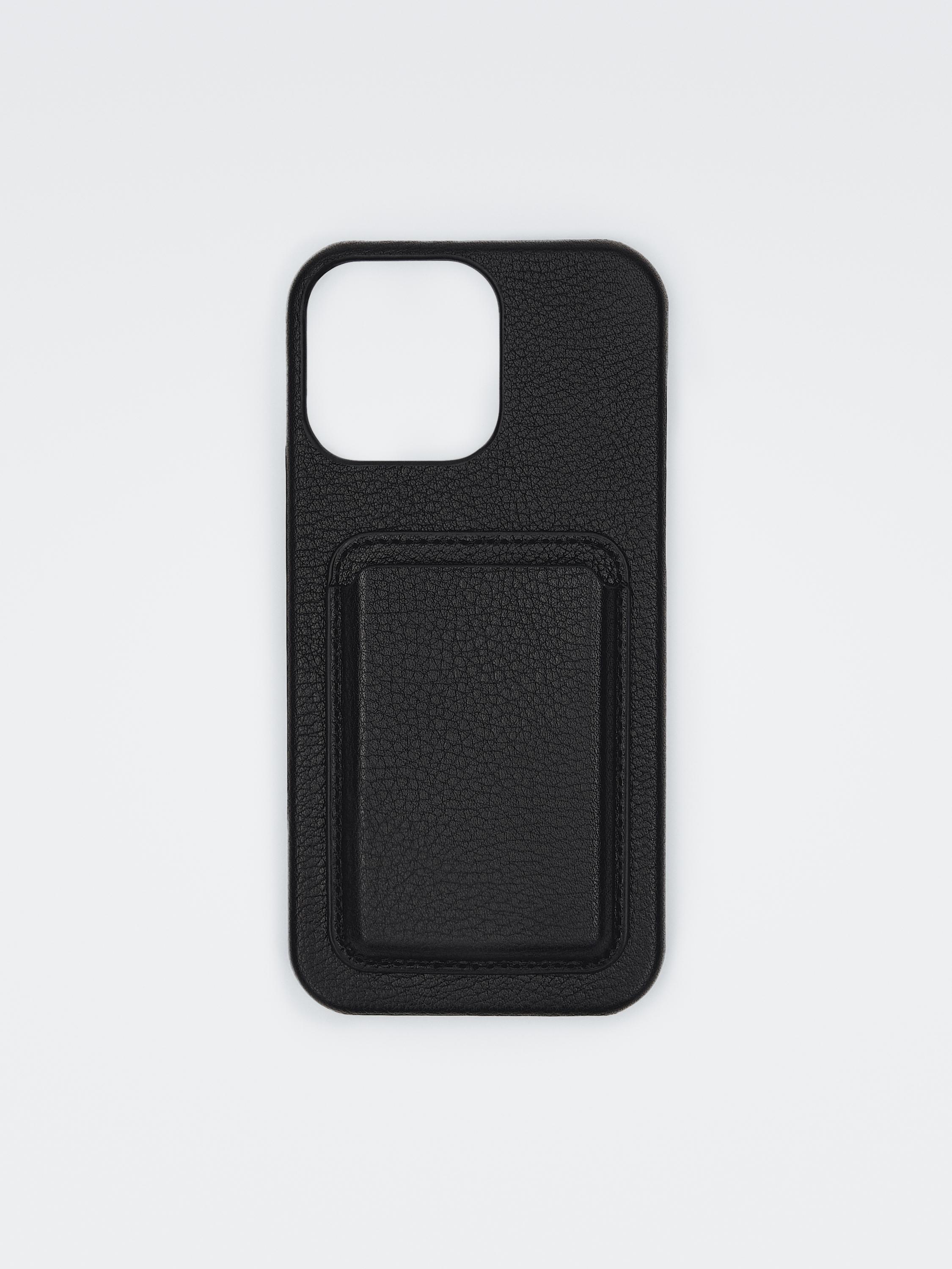 Nappa leather iPhone Pro Max case — BLACK