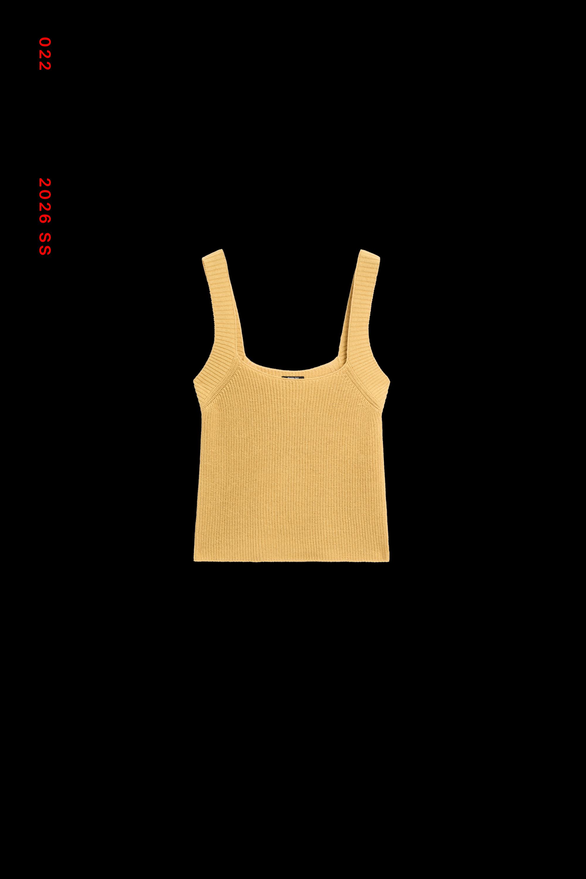 Ribbed knit tank top — MUSTARD YELLOW