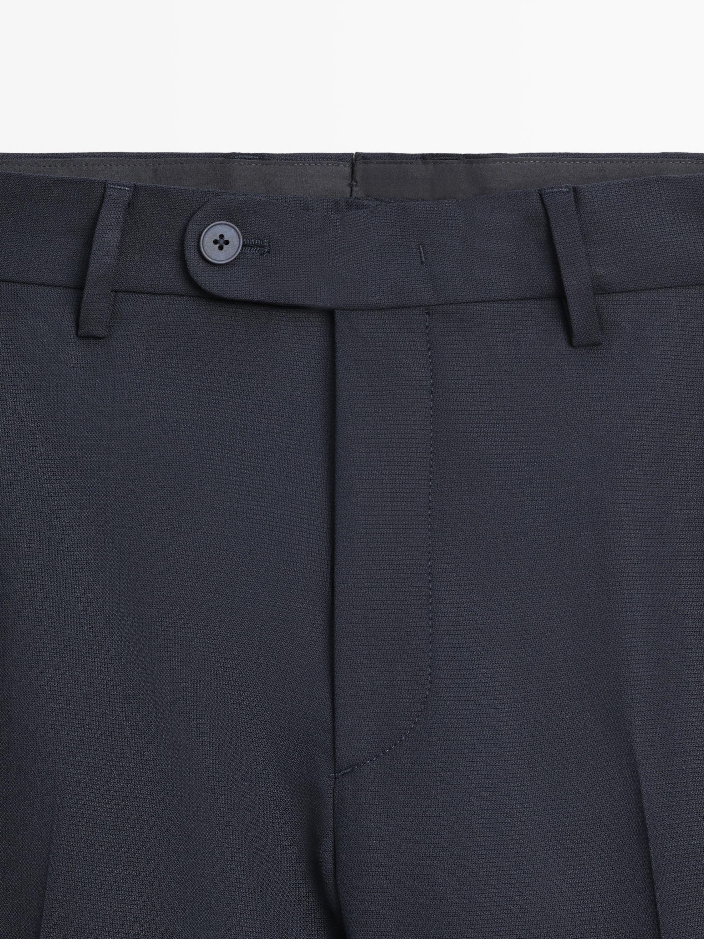 Cool wool blend suit trousers — NAVY BLUE