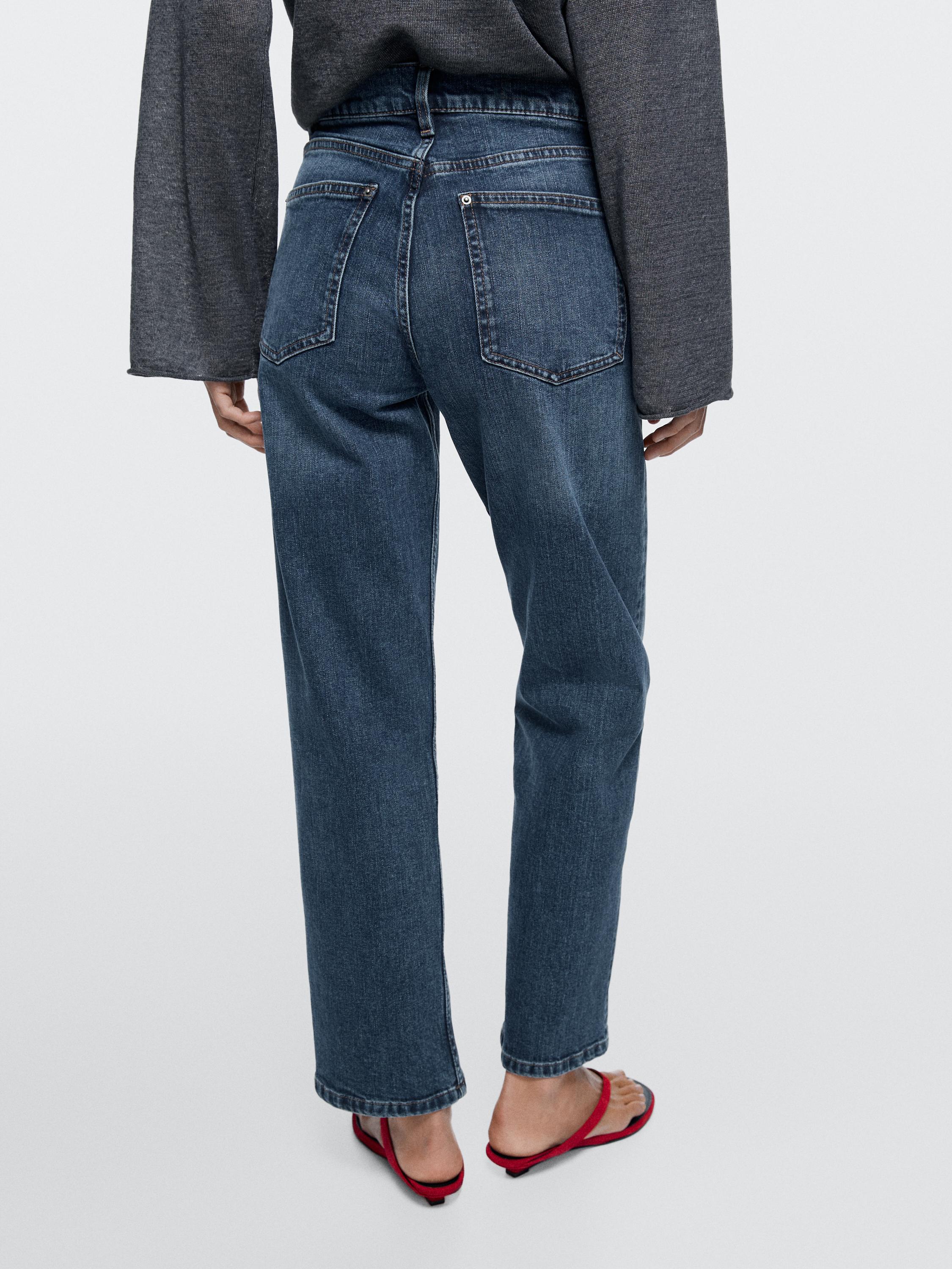 Mid-rise straight-leg jeans — MEDIUM BLUE