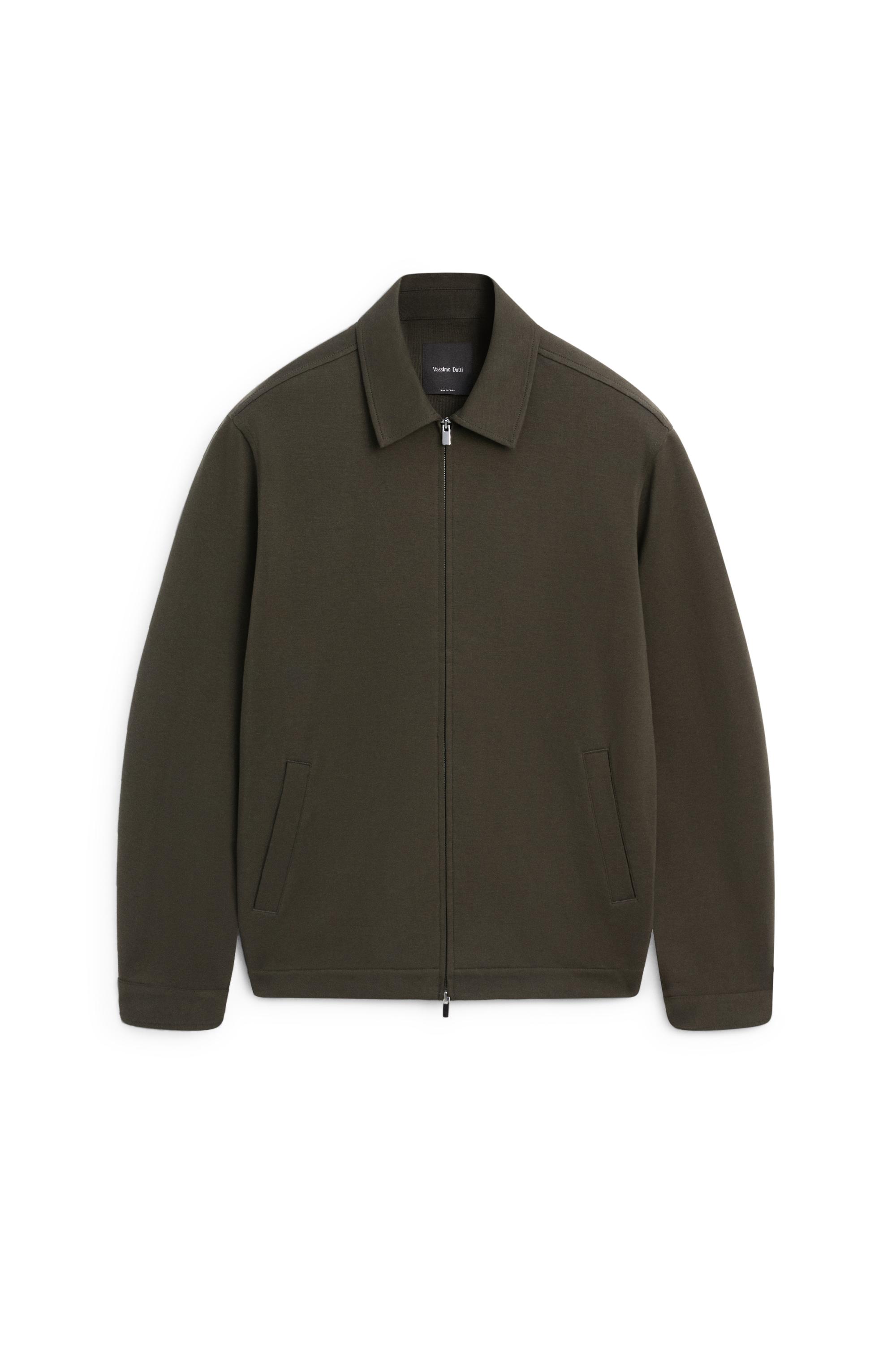 Cotton blend short jacket — DARK KHAKI
