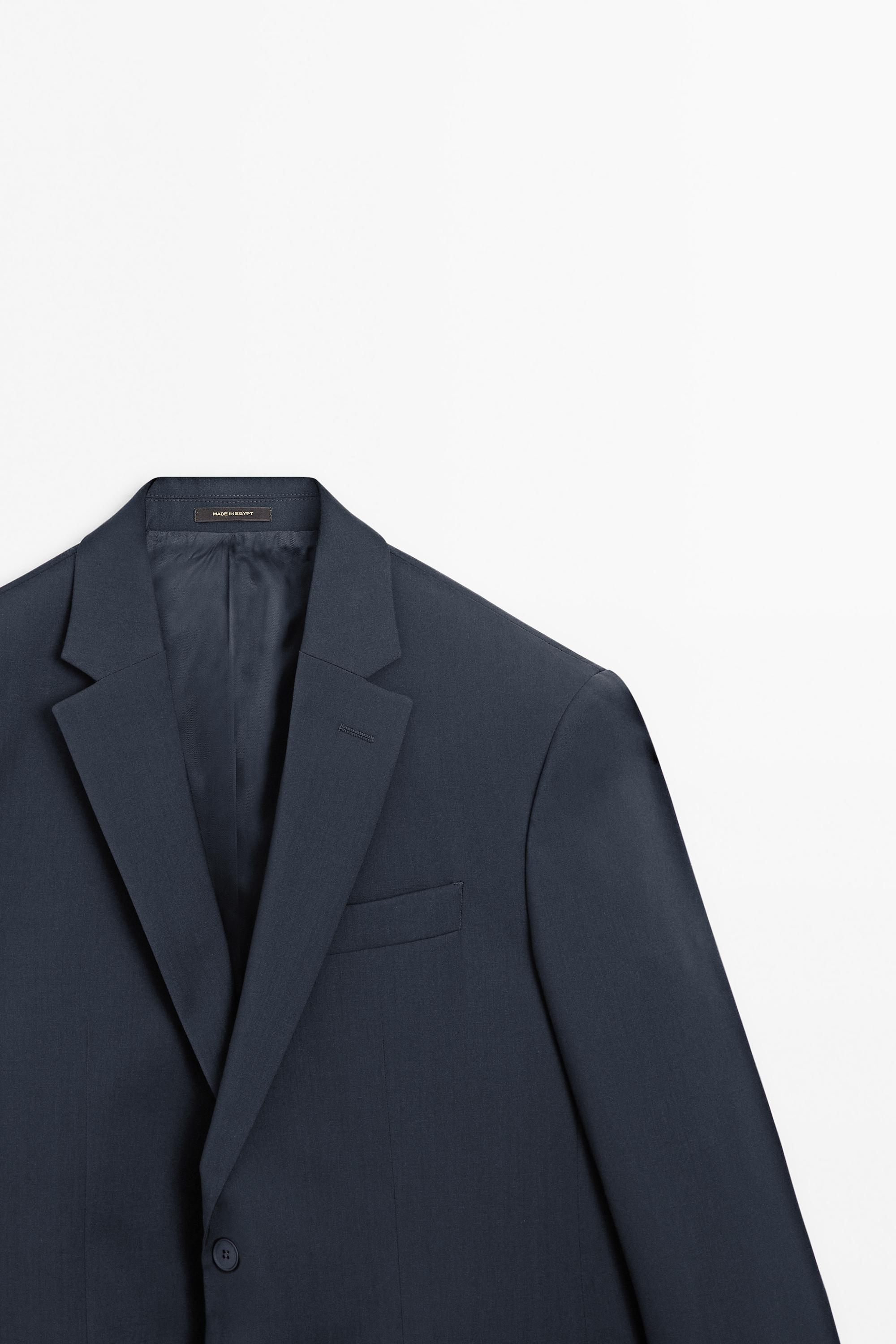 100% cool wool suit blazer — NAVY BLUE