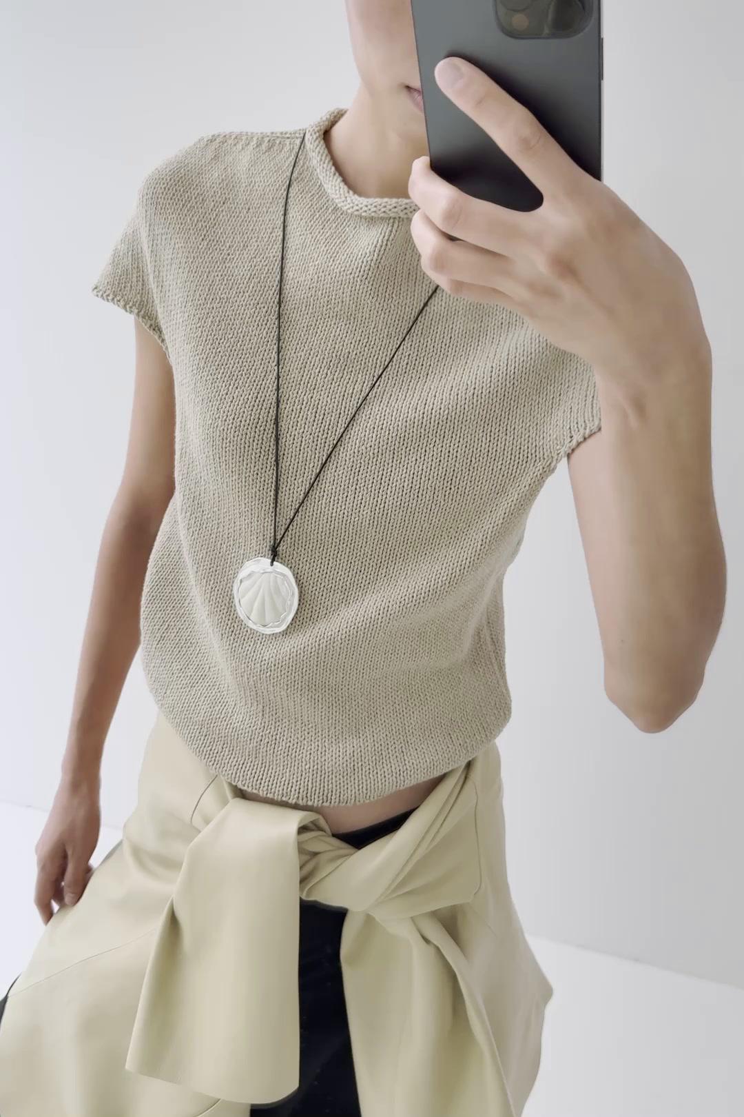 Shell and stone pendant necklace