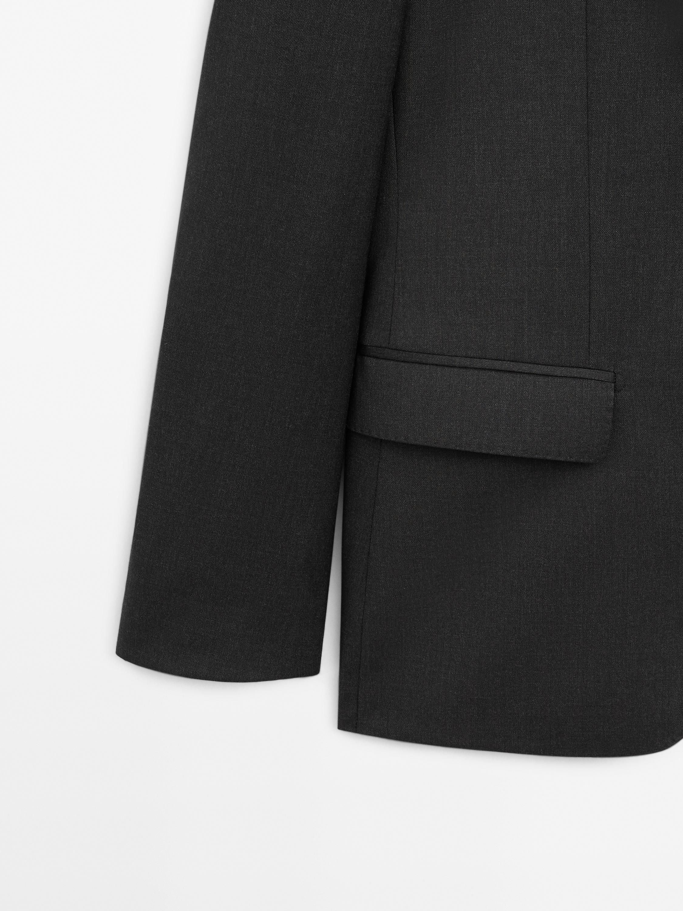 100% cool wool suit blazer — CHARCOAL